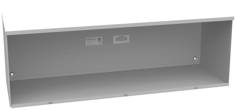 121236-GSC3R-NK - 12x36x12 Screw Cover Wireway Type 3R UL Listed Steel No Knockouts ANSI 61 Gray Quad D Knockout For Lock