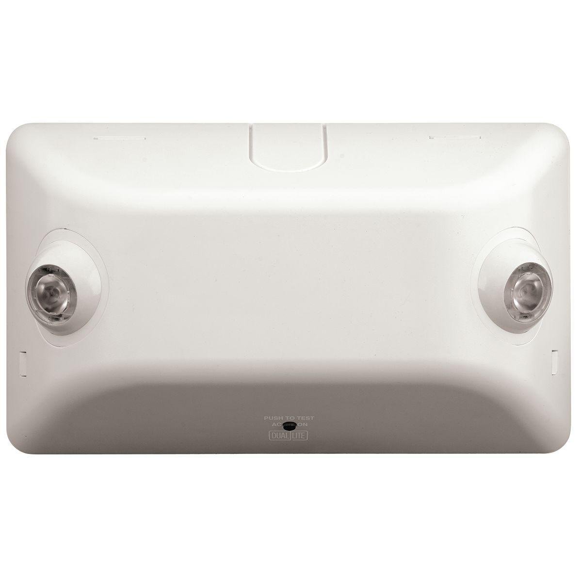 EV2 - EV emergency light, Mounting Type: Wall or ceiling mount, Color: White, Number of Lamps: 2, Battery Type: Nickel Metal Hydride (NiMH), Battery Runtime: 90 min, Voltage Rating: 120/277 VAC, Environmental Conditions: Dry Location.