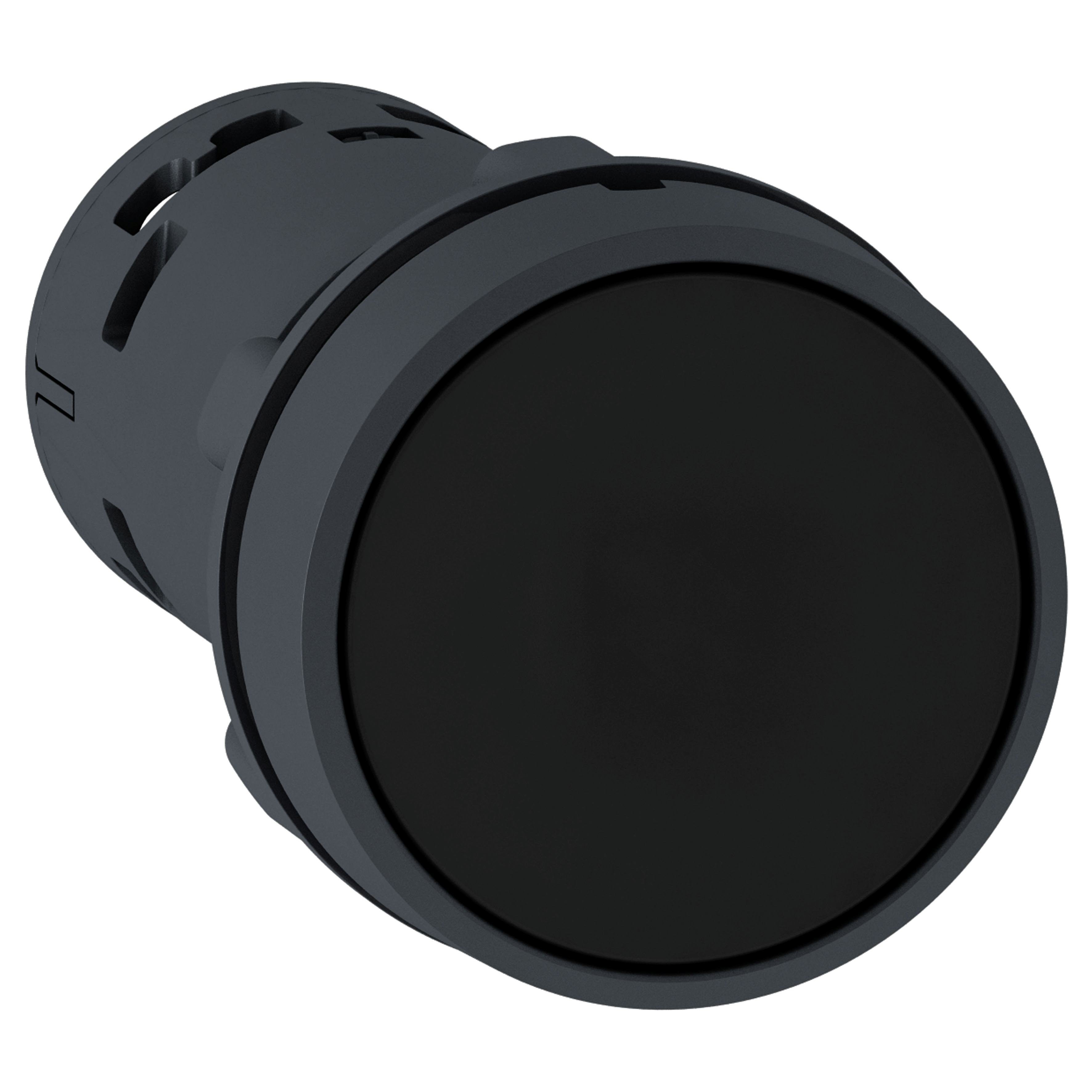 XB7NA25 - Monolithic push button, Harmony XB7, plastic, black, 22mm, spring return, unmarked, 1NO+1NC