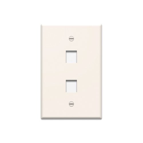 WP3402-LA - 1-Gang, 2-Port Wall Plate, Light Almond