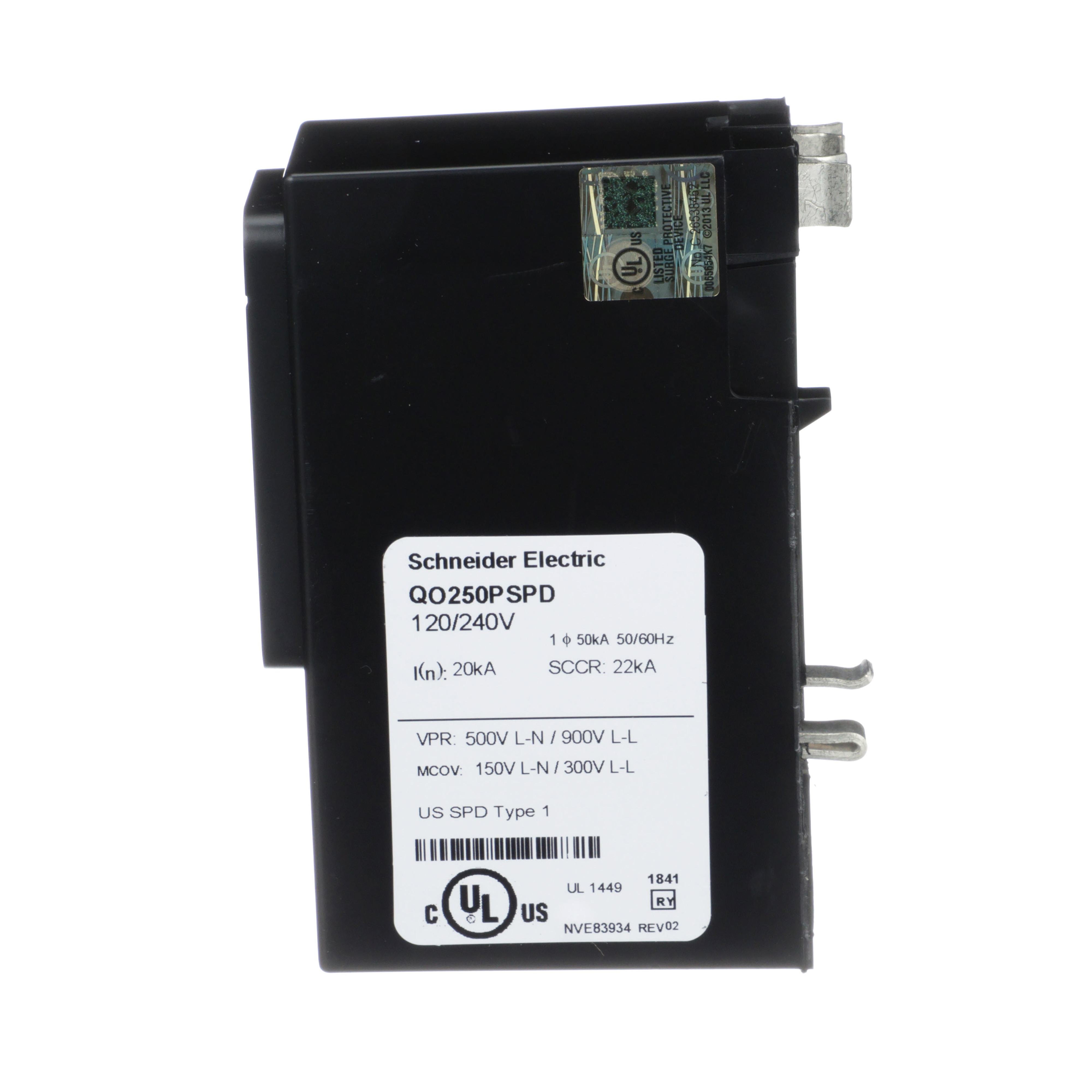 Picture of QO250PSPD - Surge protection device, QO, whole home, 50kA, 120/240 VAC, 1 phase, 3 wire, SPD type 1