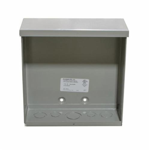 664-SC3R - 6x4X6 Screw Cover Type 3R UL Listed Steel Knockouts ANSI 61 Gray Quad D Knockout For Lock Emboss Mounting Holes In Back