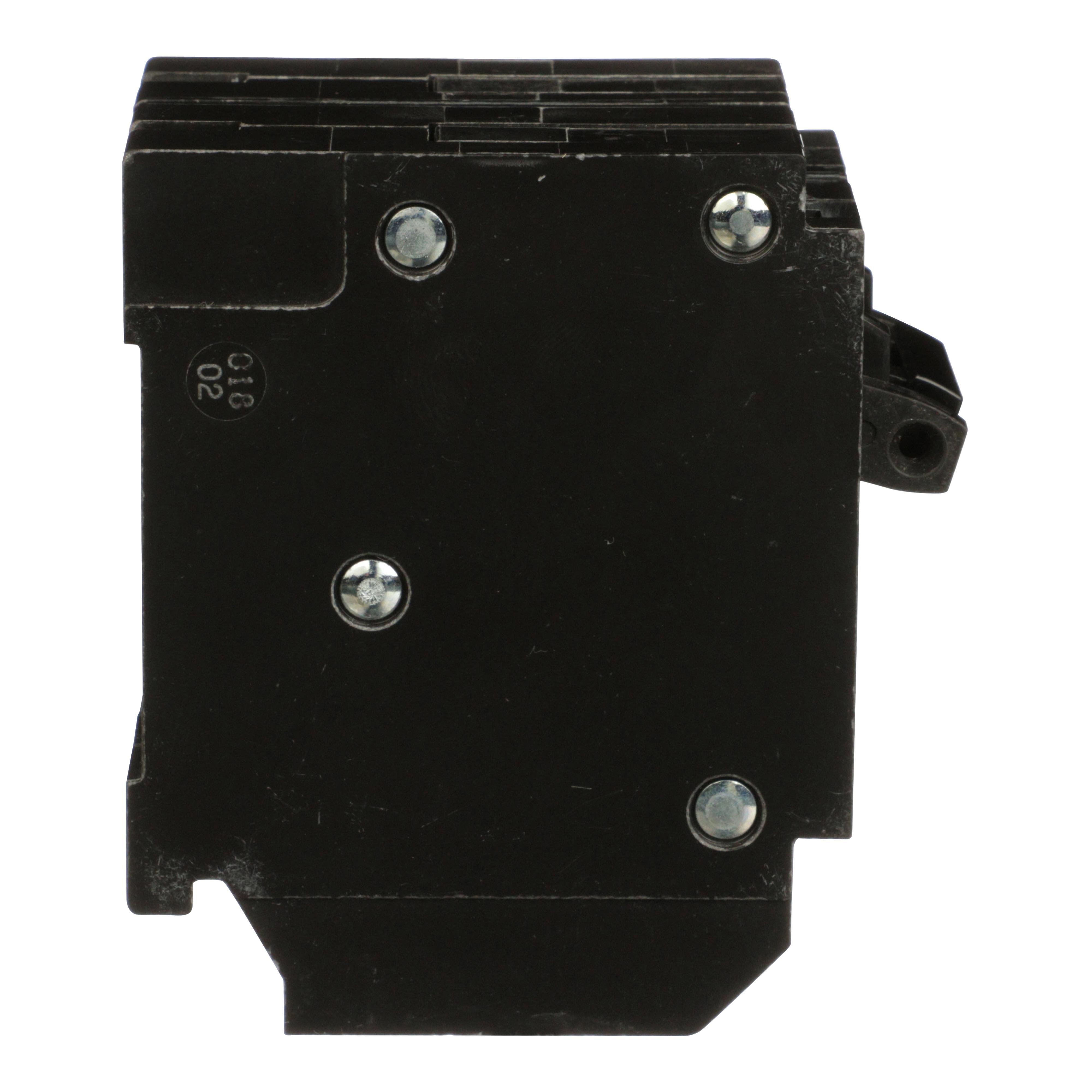 Picture of HOMT1515250 - Tandem circuit breaker, Homeline, 2 x 1 pole at 15A, 1 x 2 pole at 50A, 120/240VAC, 10kA AIR, plug in, UL