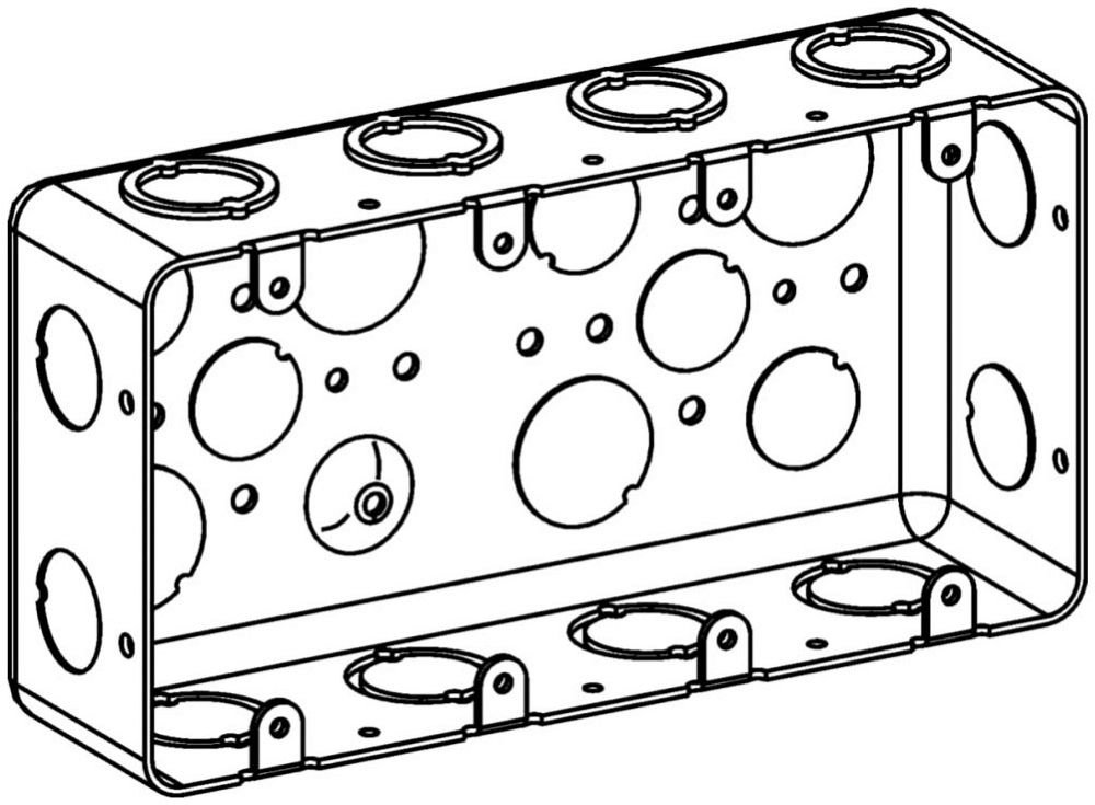 DHB-4 - 2-1/8" DEEP, 4-GANG DRAWN MULTIGANG HANDY BOX