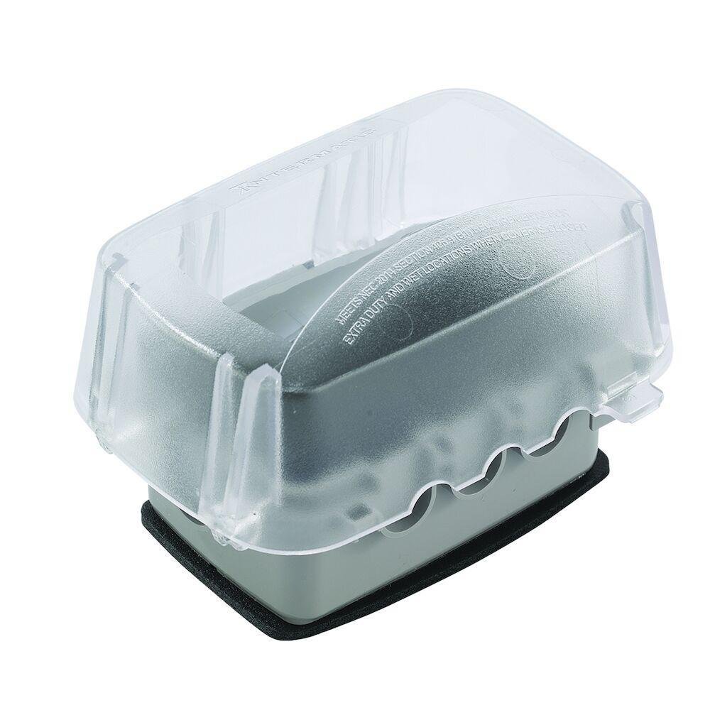 WP5110C - Extra-Duty Plastic In-Use Weatherproof Cover, Single-Gang, Vrt/Hrz, 3.625" Clear