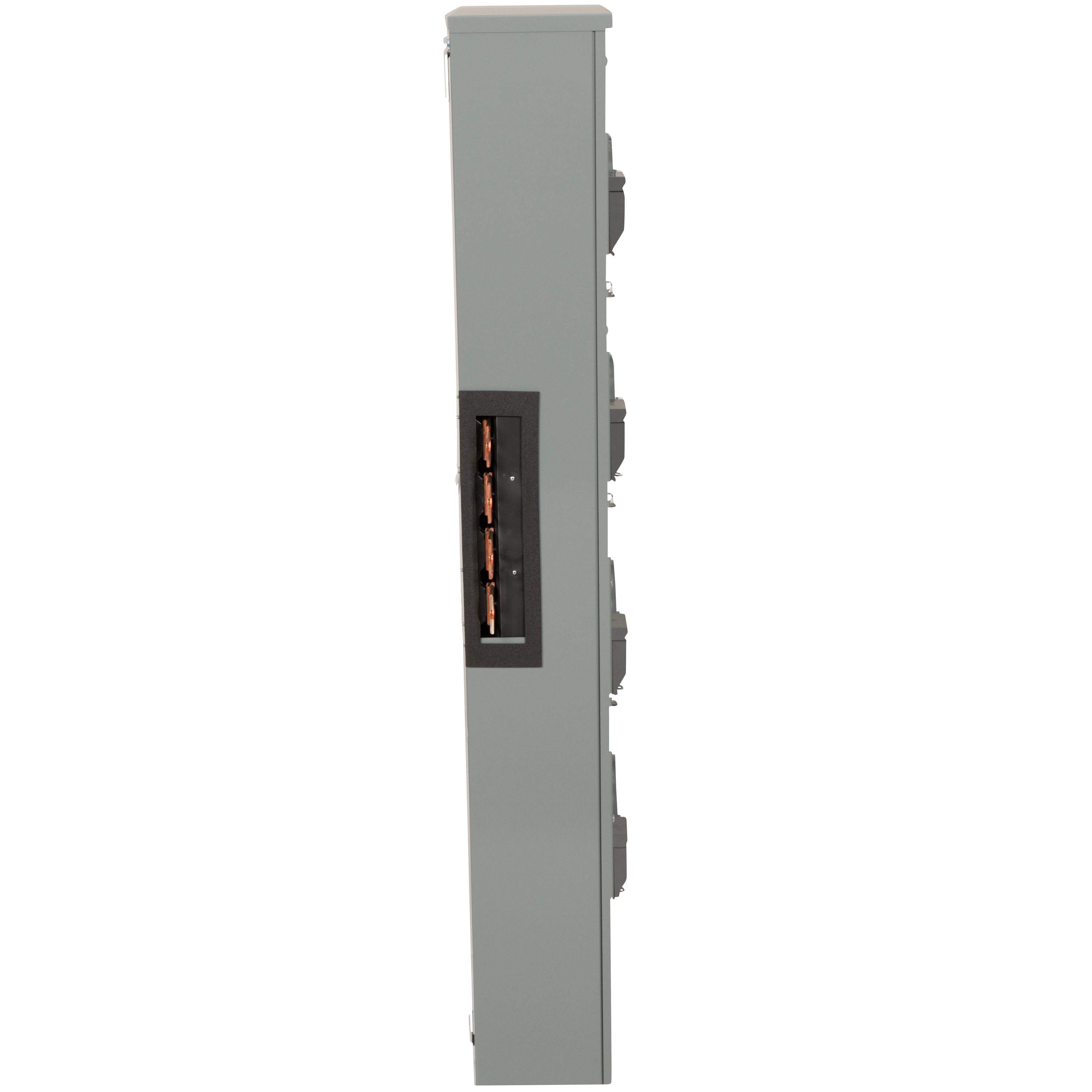 Picture of EZMR334225 - Branch unit, EZ Meter-Pak, 225A, 4 x 7 jaw sockets, 208Y/120VAC, no bypass, ringless, 1200A Al/Cu busbar