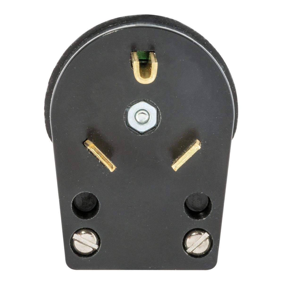 HBLTT30P - Straight Blade Devices, Male Plug, Nylon, Heavy Duty, Industrial/Commercial Grade, Angled, 2-Pole 3-Wire Grounding, 30A 125V, TT-30P, Single Pack.