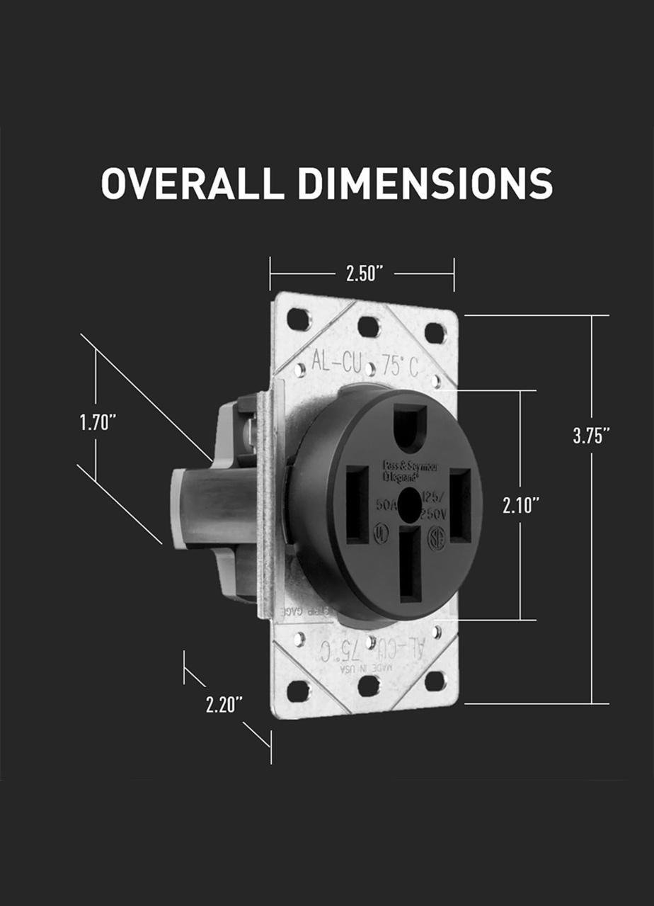 Picture of 3894 - 50 Amp 125/250V NEMA 14-50R Flush Mount Electrical Outlet for Ranges / Dryers / EV Chargers