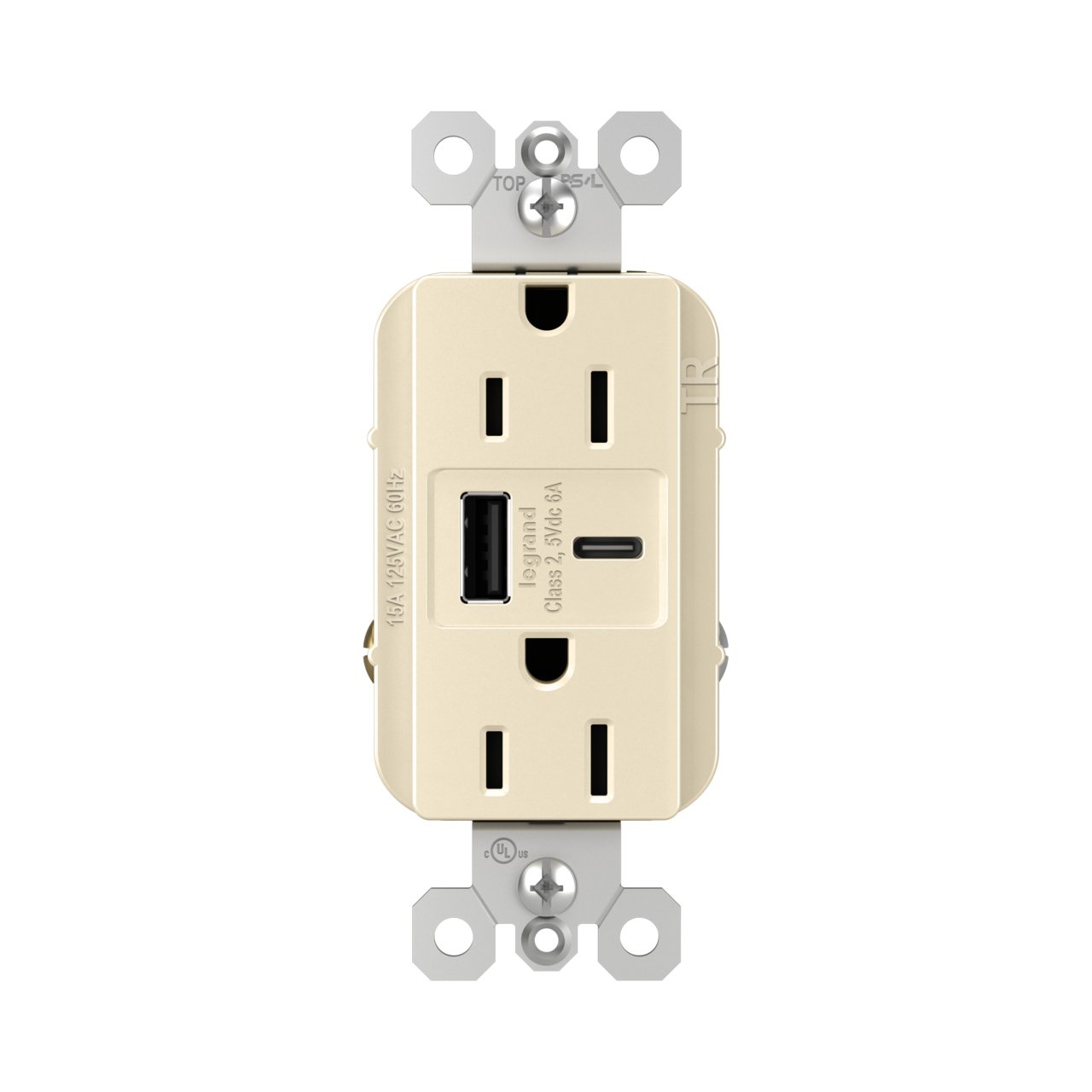 Picture of 15 Amp, USB Type AC with Duplex Tamper Resistant Receptacles