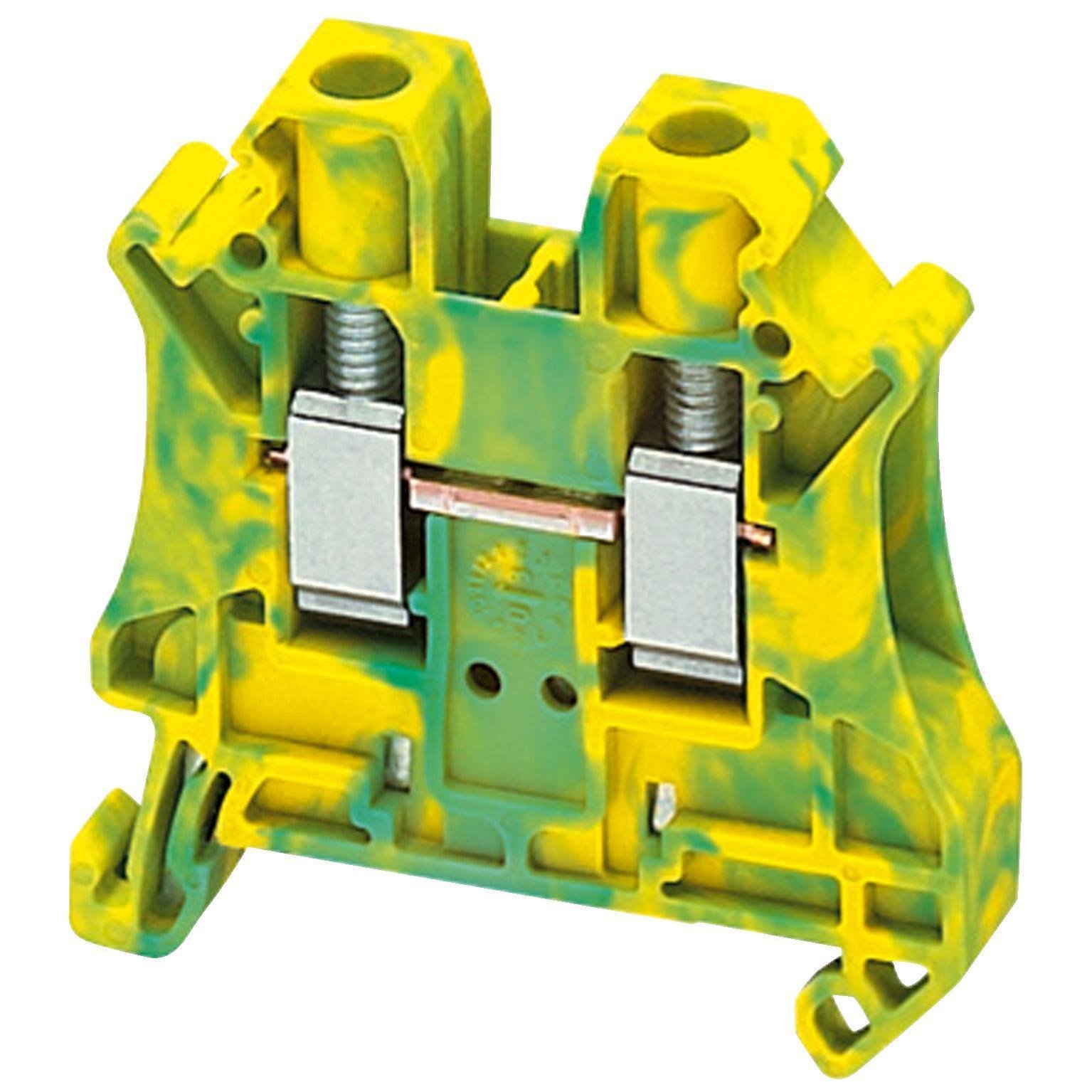 Picture of NSYTRV62PE - Terminal block, Linergy TR, green-yellow, 6mm2, protective earth, 2 points, Set of 50