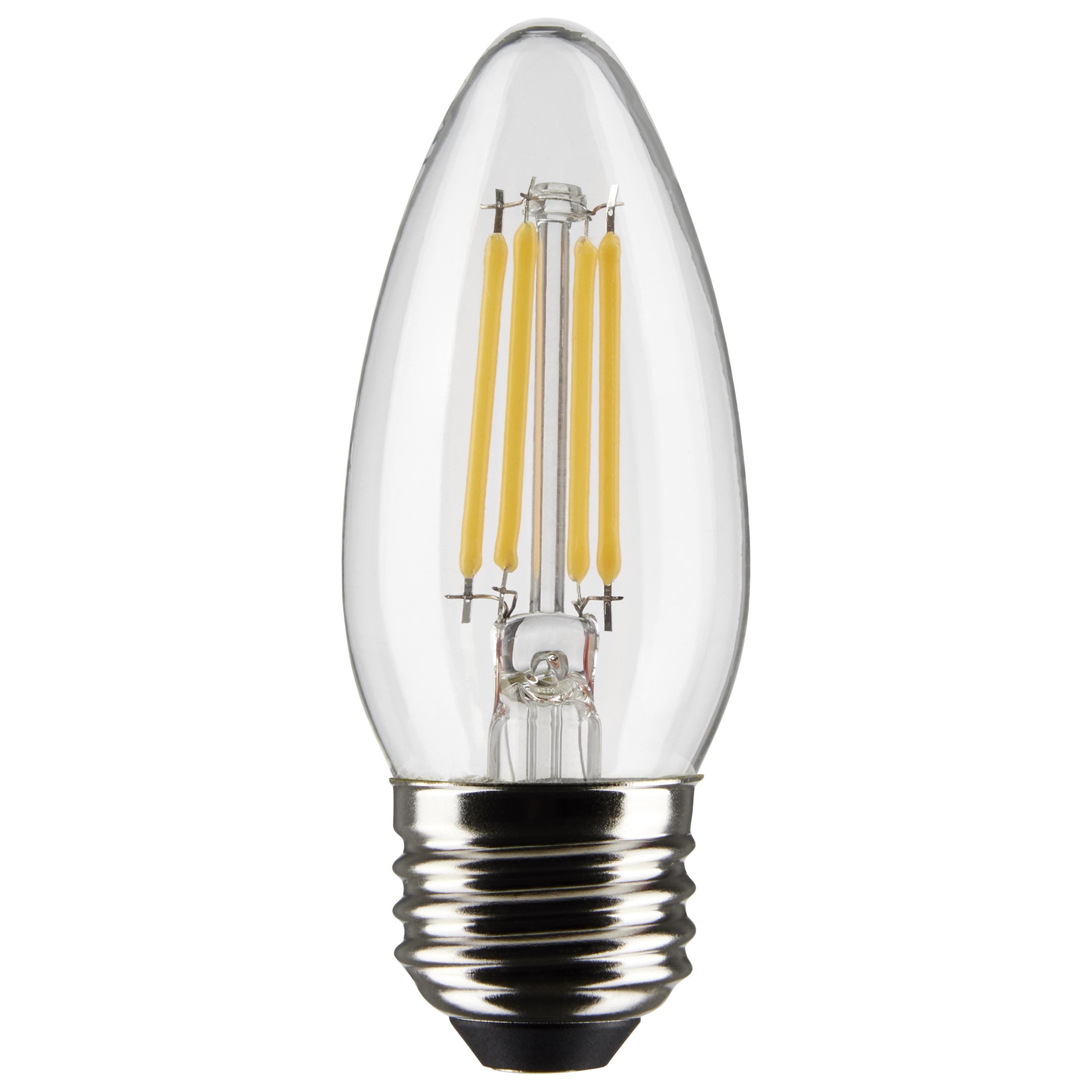 Picture of S21837 - 5.5B11/LED/927/CL/120V/E26/2CD SATCO (S21837) LED Filament Bulb - 5.5W 500lm B11 E26 2700K