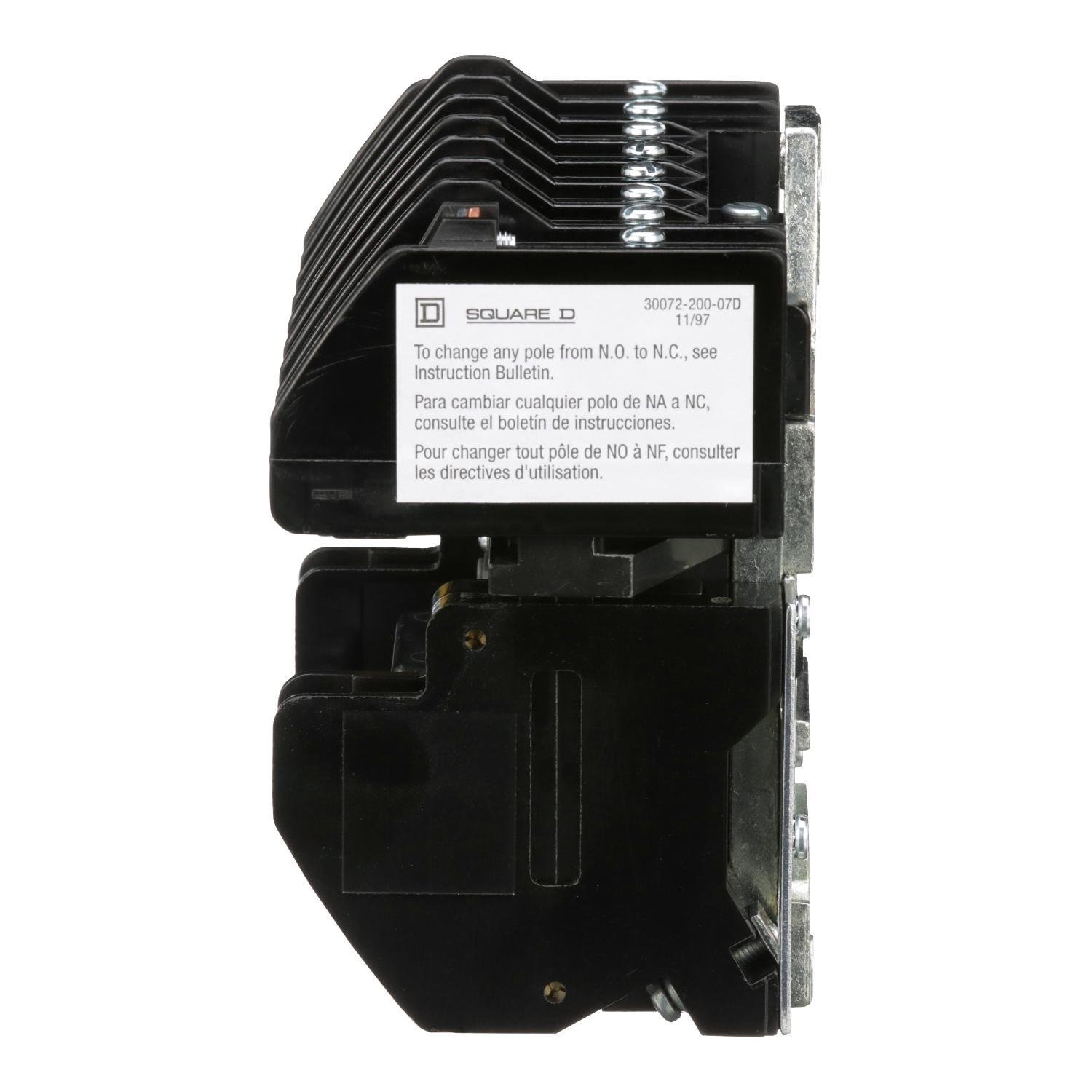 Picture of 8903LO1000V02 - Contactor, Type L, multipole lighting, electrically held, 30A, 10 pole, 600V, 110/120VAC 50/60Hz coil, open style [TAA]