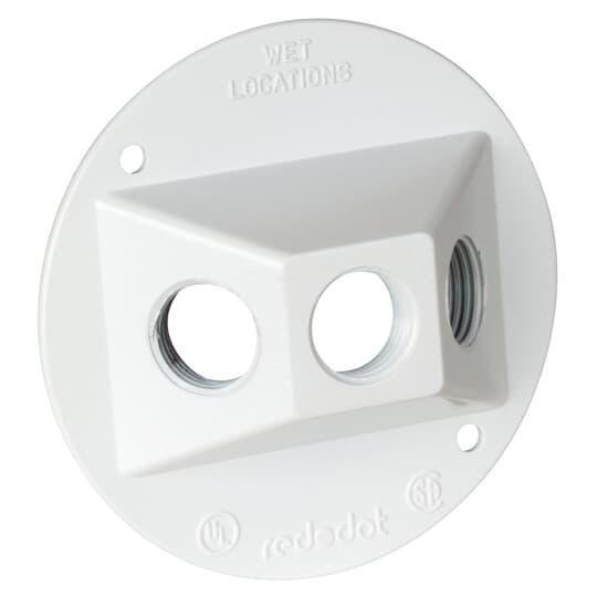 S213WHE-9R - 3 HOLE OUTDOOR ROUND COVER WHITE