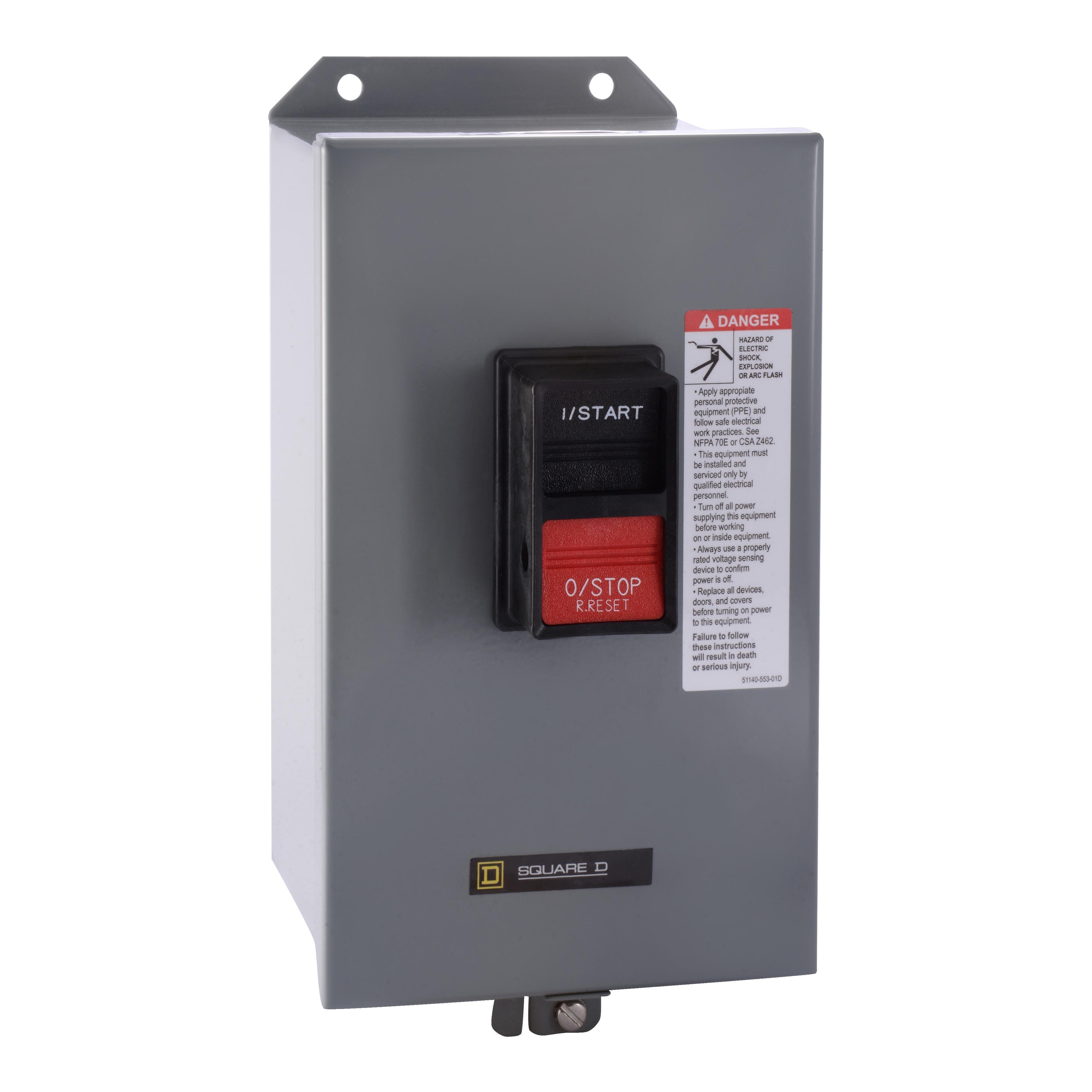 2510MCA3 - Manual starter, integral horsepower,  NEMA M1, 600VAC, 3 pole, 10HP at 380/575VAC, 3 phase, no indicator, NEMA 12