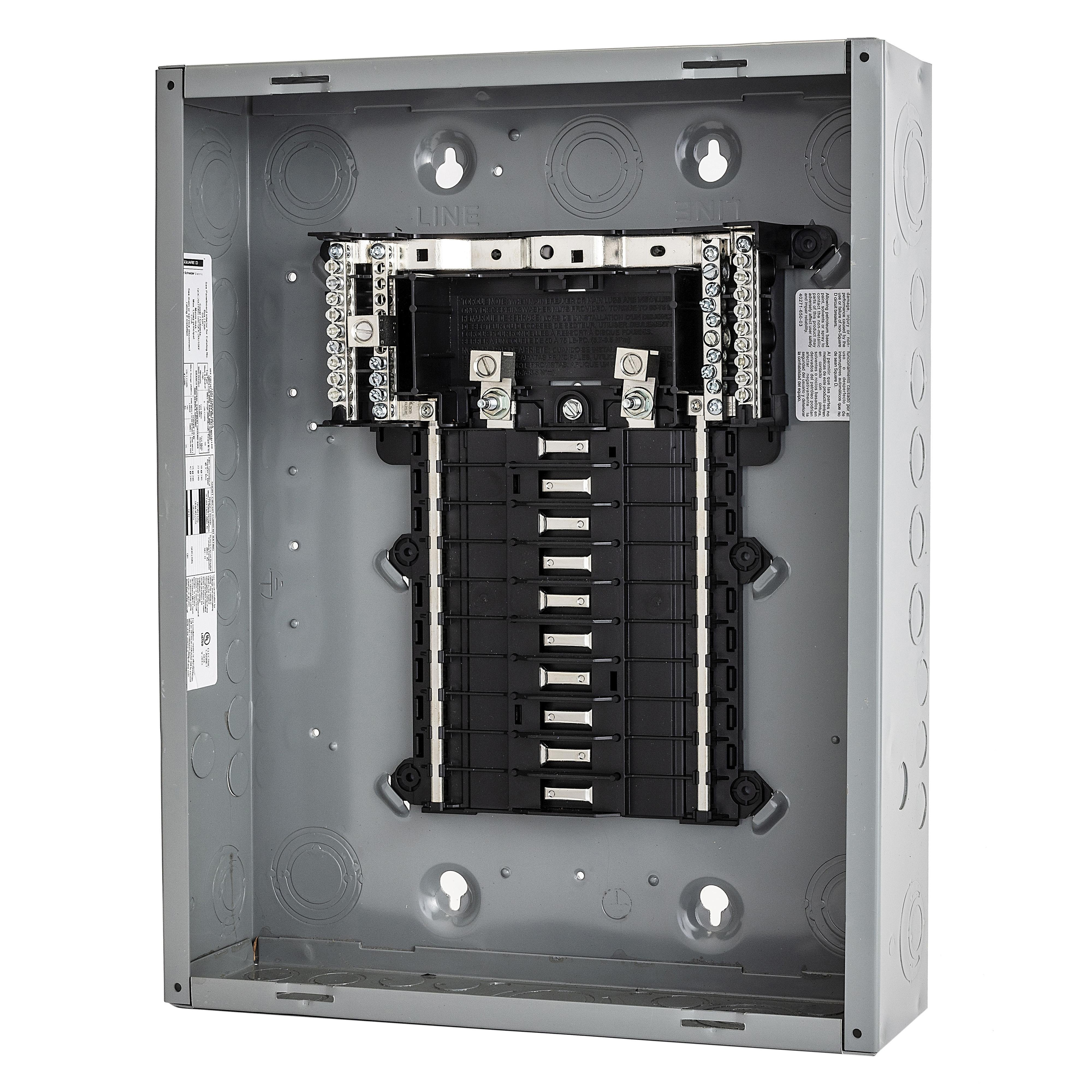 QO112L125PG - Load center, QO, 1 phase, 12 spaces, 12 circuits, 125A convertible main lugs, PoN, NEMA1, gnd bar, UL