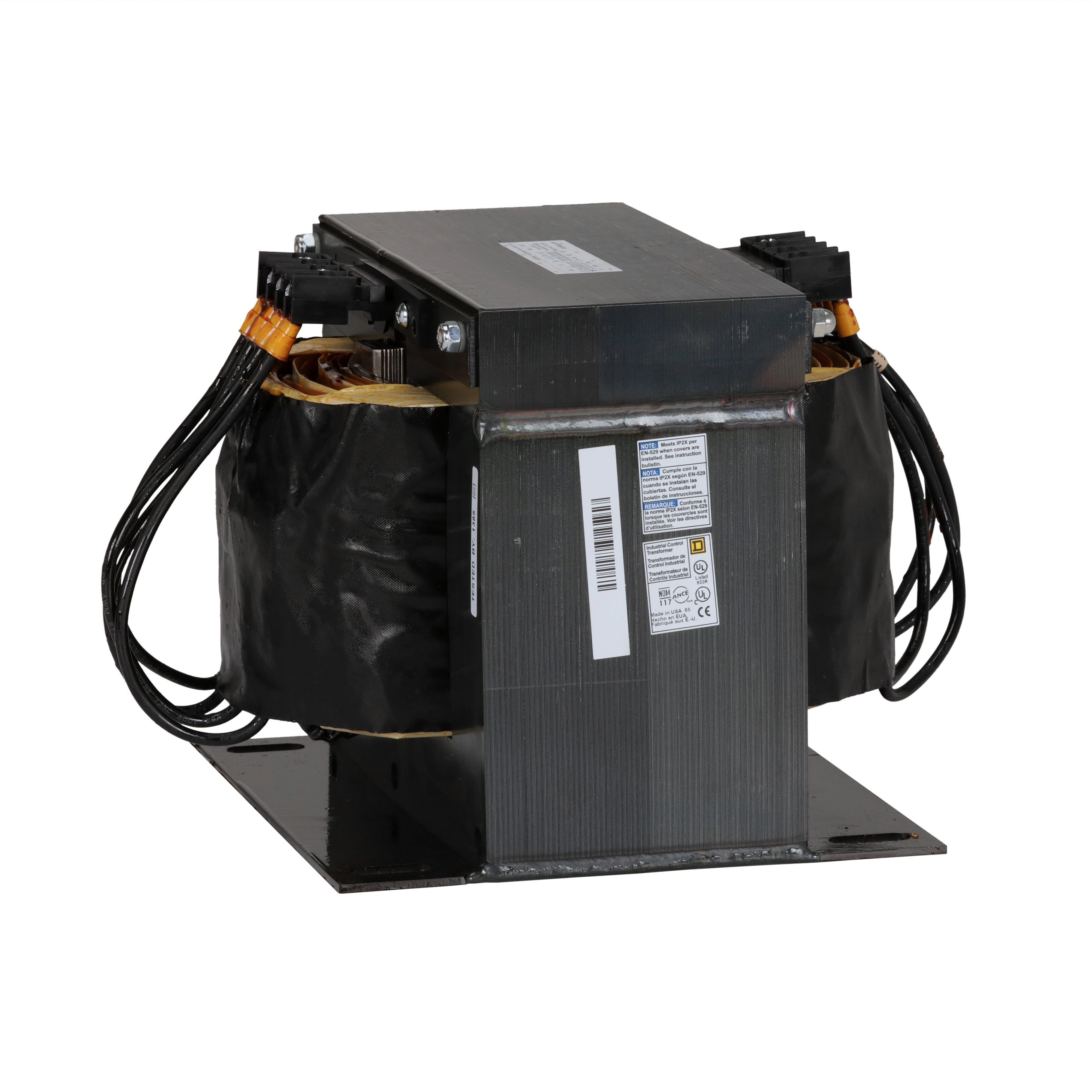 9070T5000D33 - Transformer, Type T, industrial control, 5000VA, 1 phase, 380/400/415V primary, 115/230V secondary, 115C rise