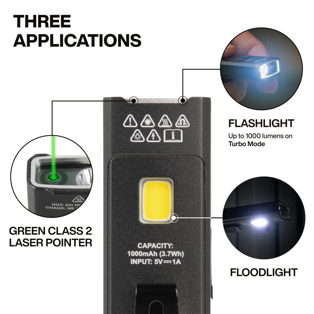 Picture of KLE 56074, Rechargeable LED Pocket Flashlight with Laser