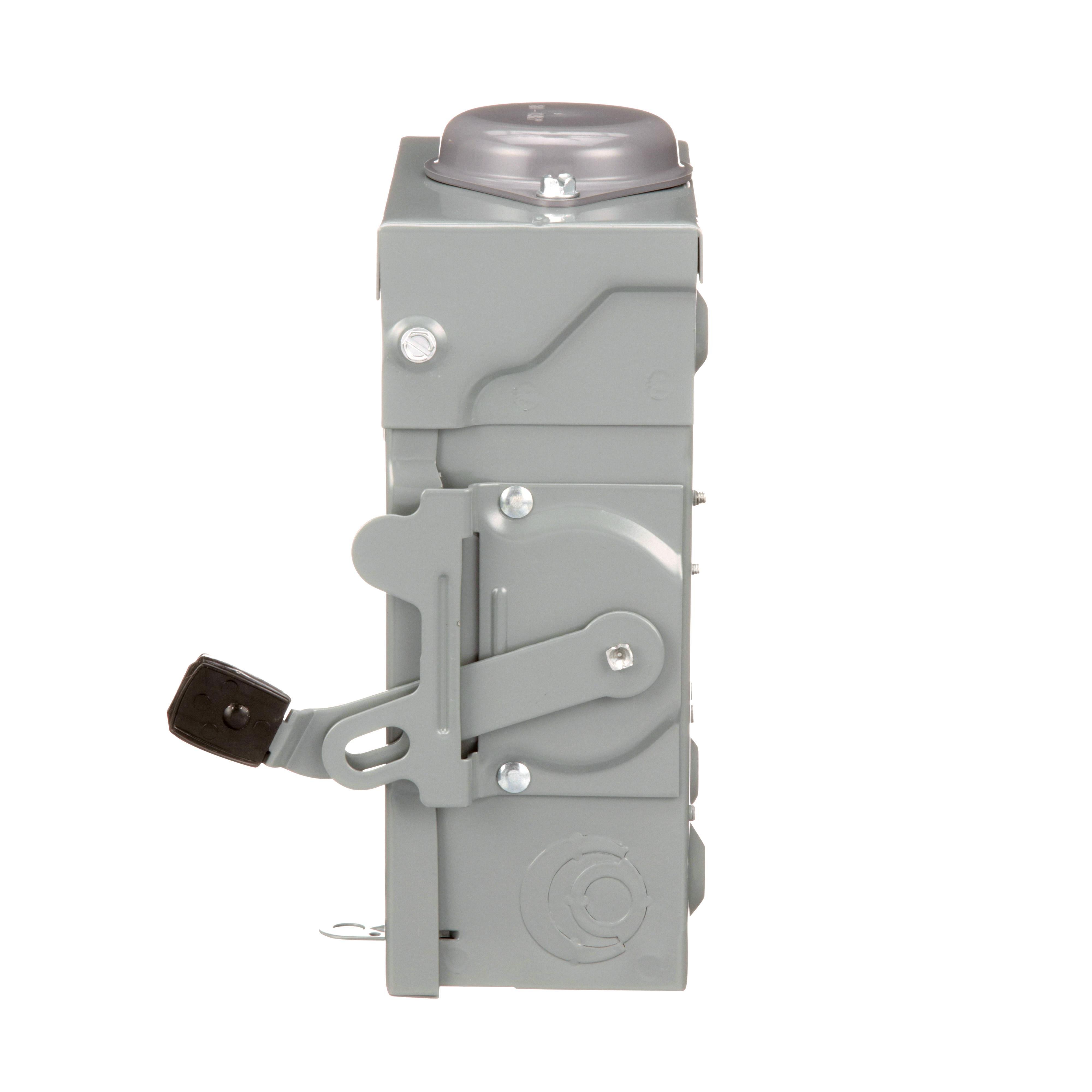 Picture of D221NRB - Safety switch, general duty, fusible, 30A, 2 pole, 7.5hp, 240VAC, NEMA 3R, bolt on provision, neutral factory installed