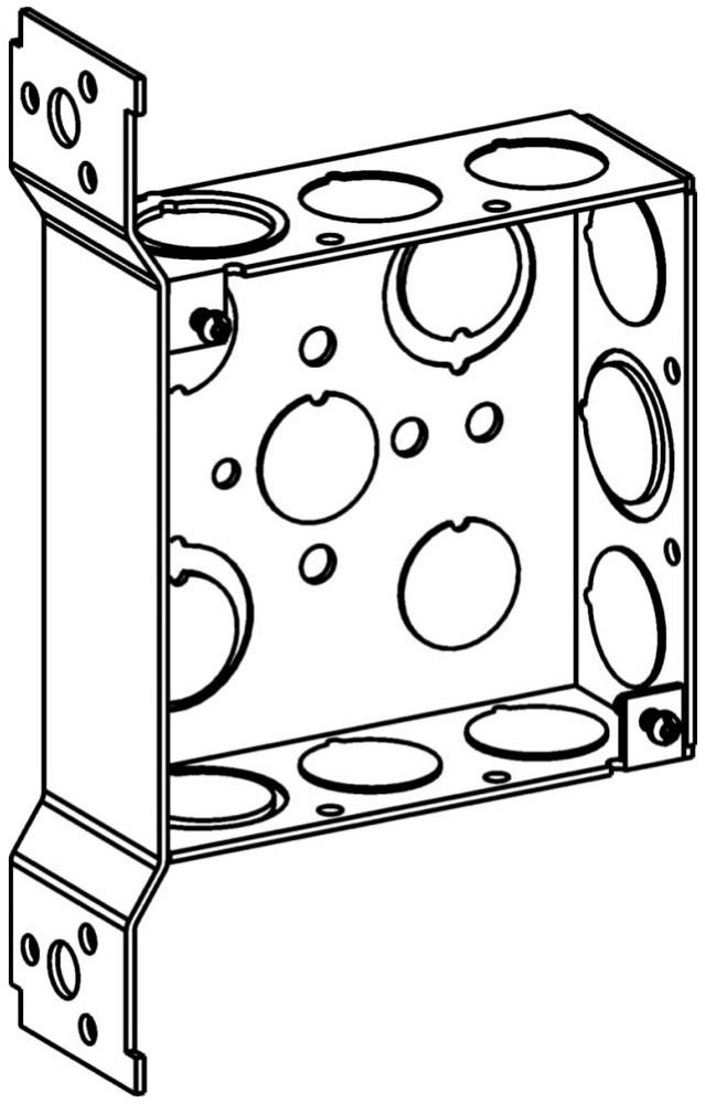 4SB-MKO-FB - 1-1/2" DEEP, 4" SQUARE (4S) BOX WELDED WITH MKO & FB BRACKET