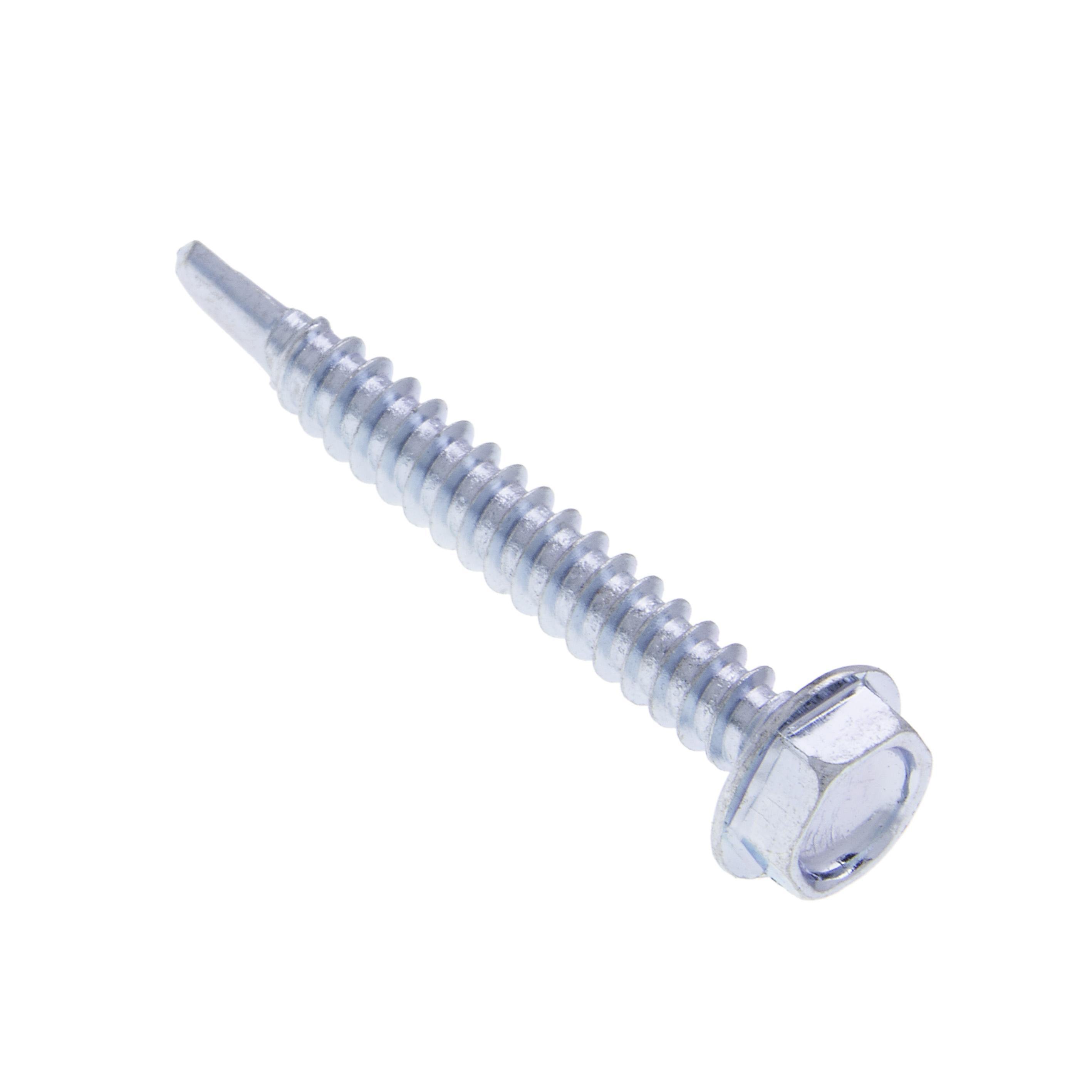 JTEKD19 - 10 x 1-1/2 in. 5/16 Indented Hex Head Self-Drilling & Tapping Screws with Washer - #2 Drill Point - Steel Zinc - 100qty