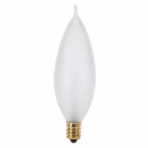 S3279 - 40 Watt CA9 1/2 Incandescent - Frost - 1500 Average rated hours - 384 Lumens - Candelabra base - 120 Volt