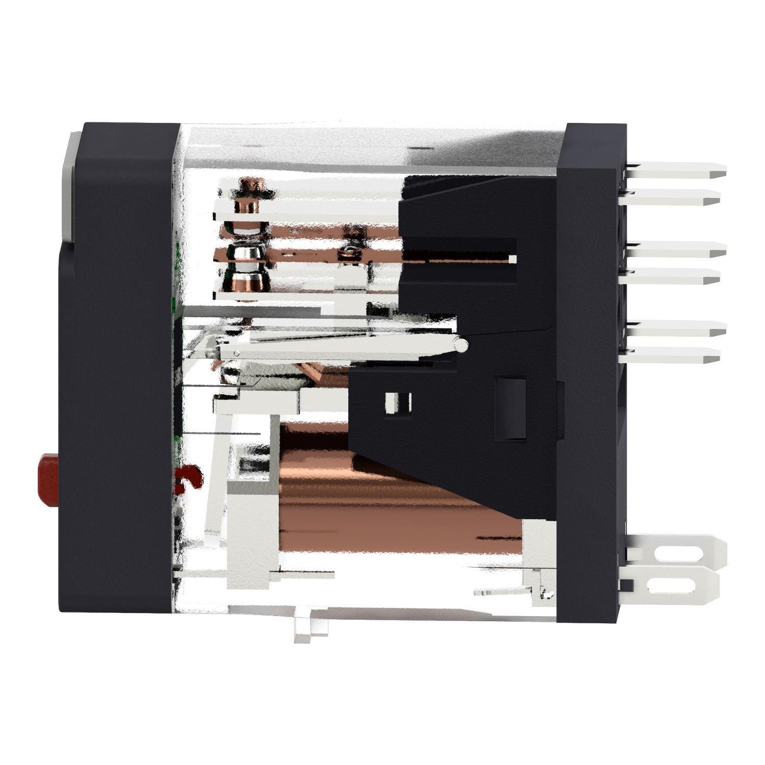 Picture of RXG22F7 - interface plug in relay, Harmony Electromechanical Relays, 5A, 2CO, with LED, lockable test but to n, 120V AC