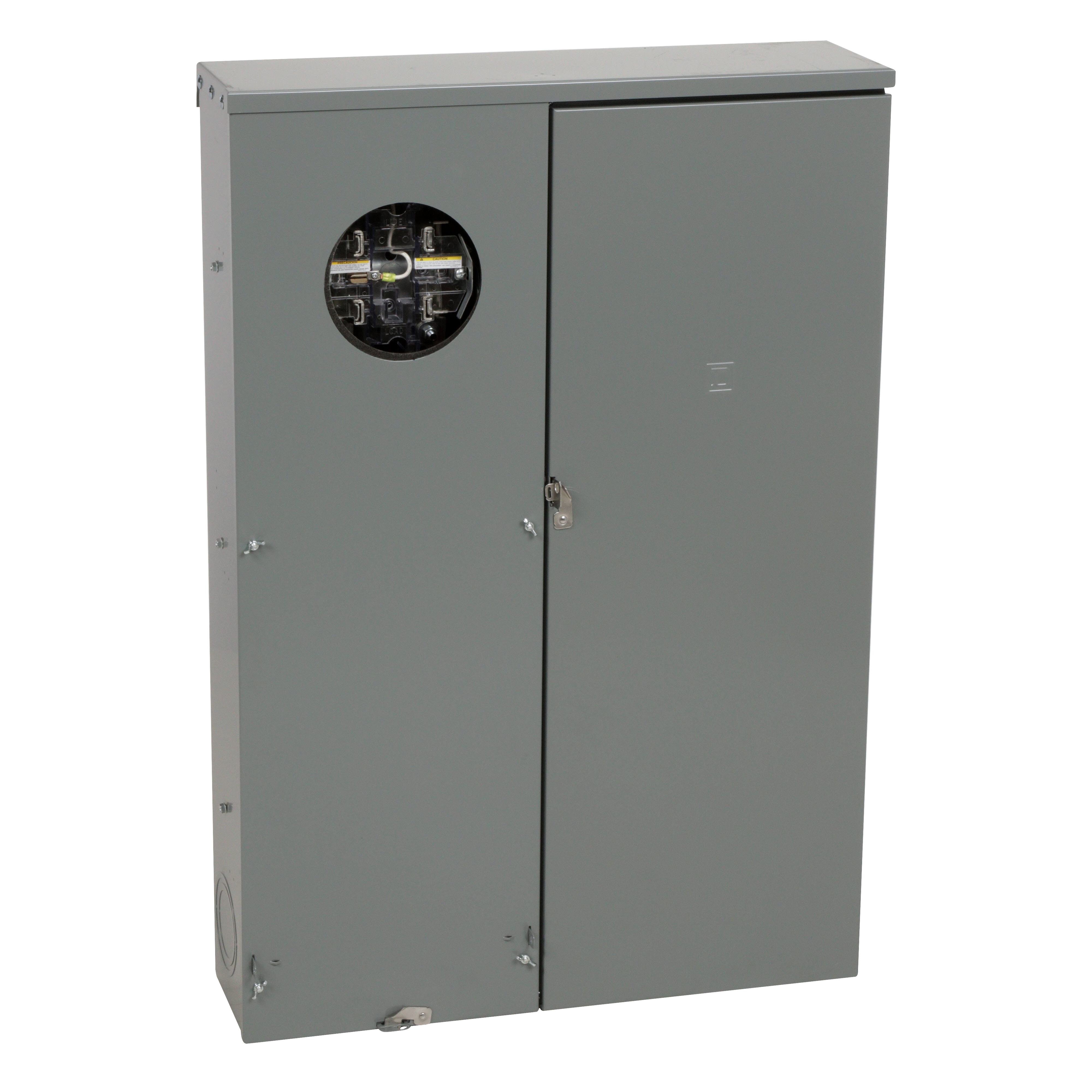 Picture of QU12L400CL - Meter mains, QO, CSED, ringless socket, 400A, surface mount, maximum 12 spaces, Class 320 with lever bypass