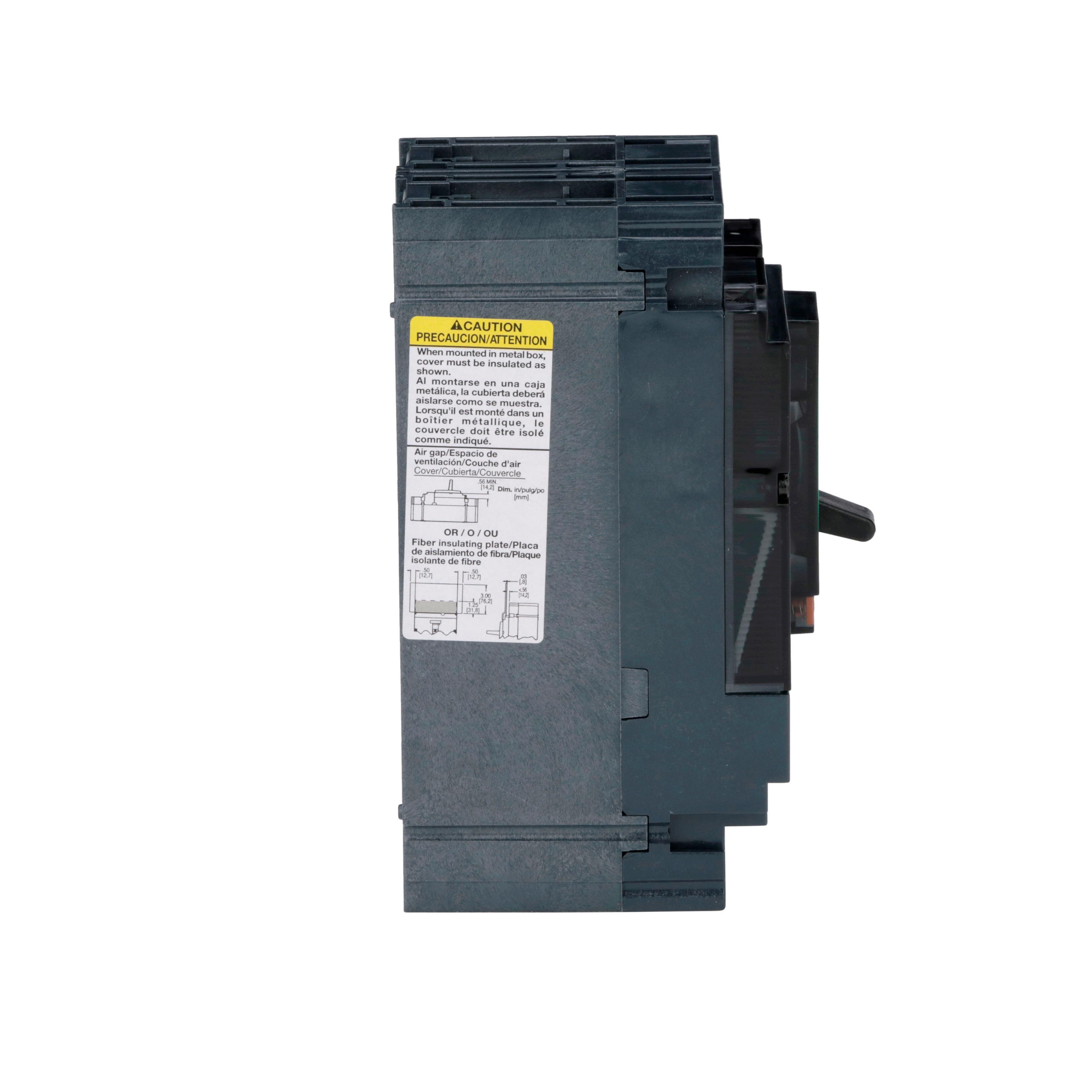 Picture of HDL26090 - Circuit breaker, PowerPacT H, 90A, 2 pole, 600VAC, 14kA, lugs, thermal magnetic, 80%