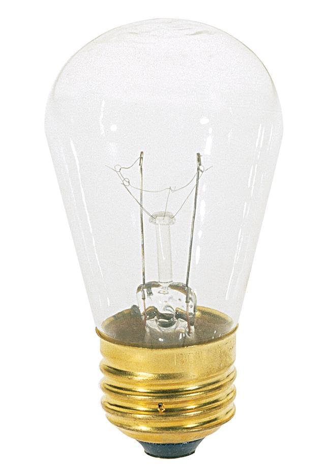 S3965 - 11 Watt S14 Incandescent - Clear - 2500 Average rated hours - 80 Lumens - Medium base - 130 Volt