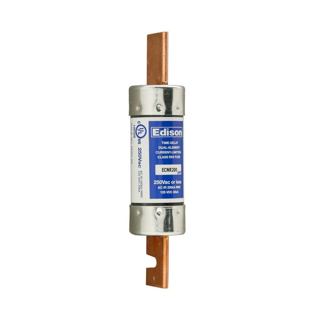 Picture of ECNR150 - Eaton Edison ECNR fuse, Time-delay current-limiting fuse, Superior overload and cycling capabilities, 150 A, Dual, Class RK5, Non-indicating, Blade end x blade end, 10 sec at 500%, 200 kAIC, Standard, 250 V, 125 Vdc