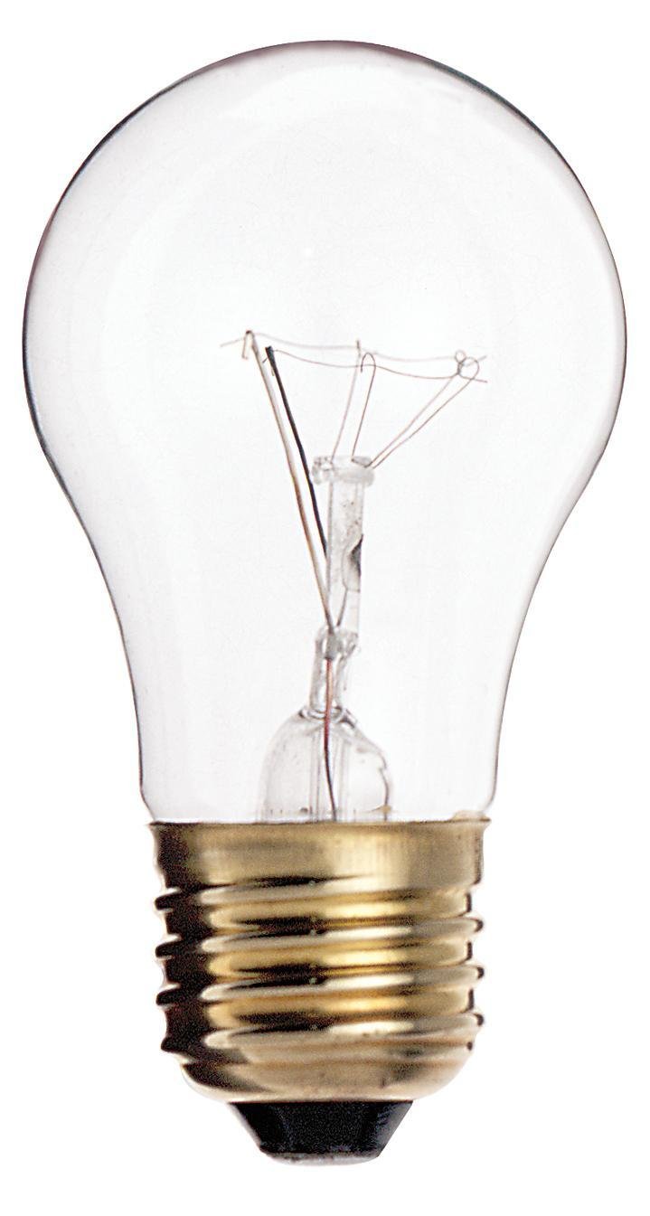 S3810 - 40 Watt A15 Incandescent - Clear - Appliance Lamp - 2500 Average rated hours - 300/225 Lumens - Medium base - 130/120 Volt