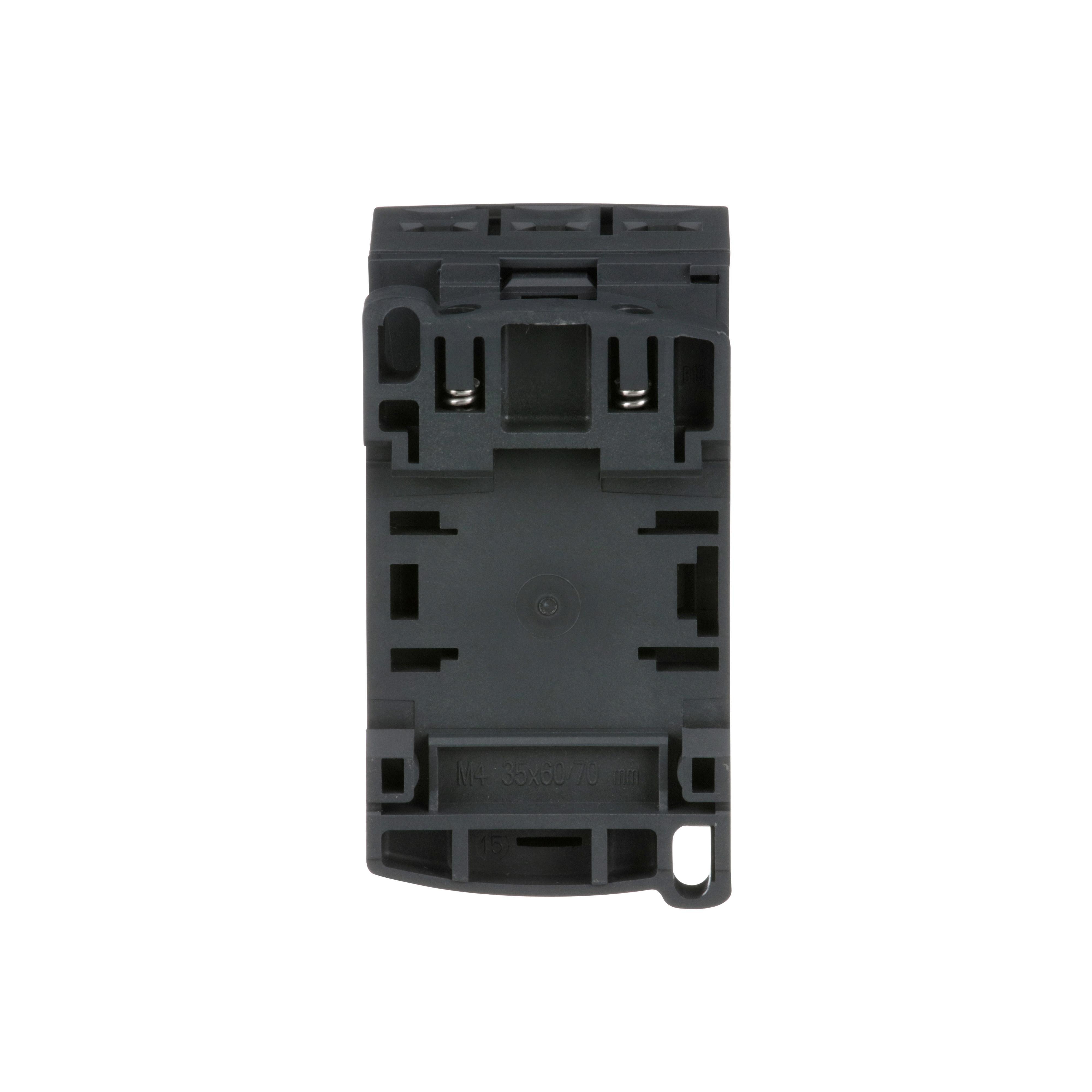 Picture of LC1D12B7 - IEC contactor, TeSys Deca, nonreversing, 12A, 7.5HP at 480VAC, up to 100kA SCCR, 3 phase, 3 NO, 24VAC 50/60Hz coil, open