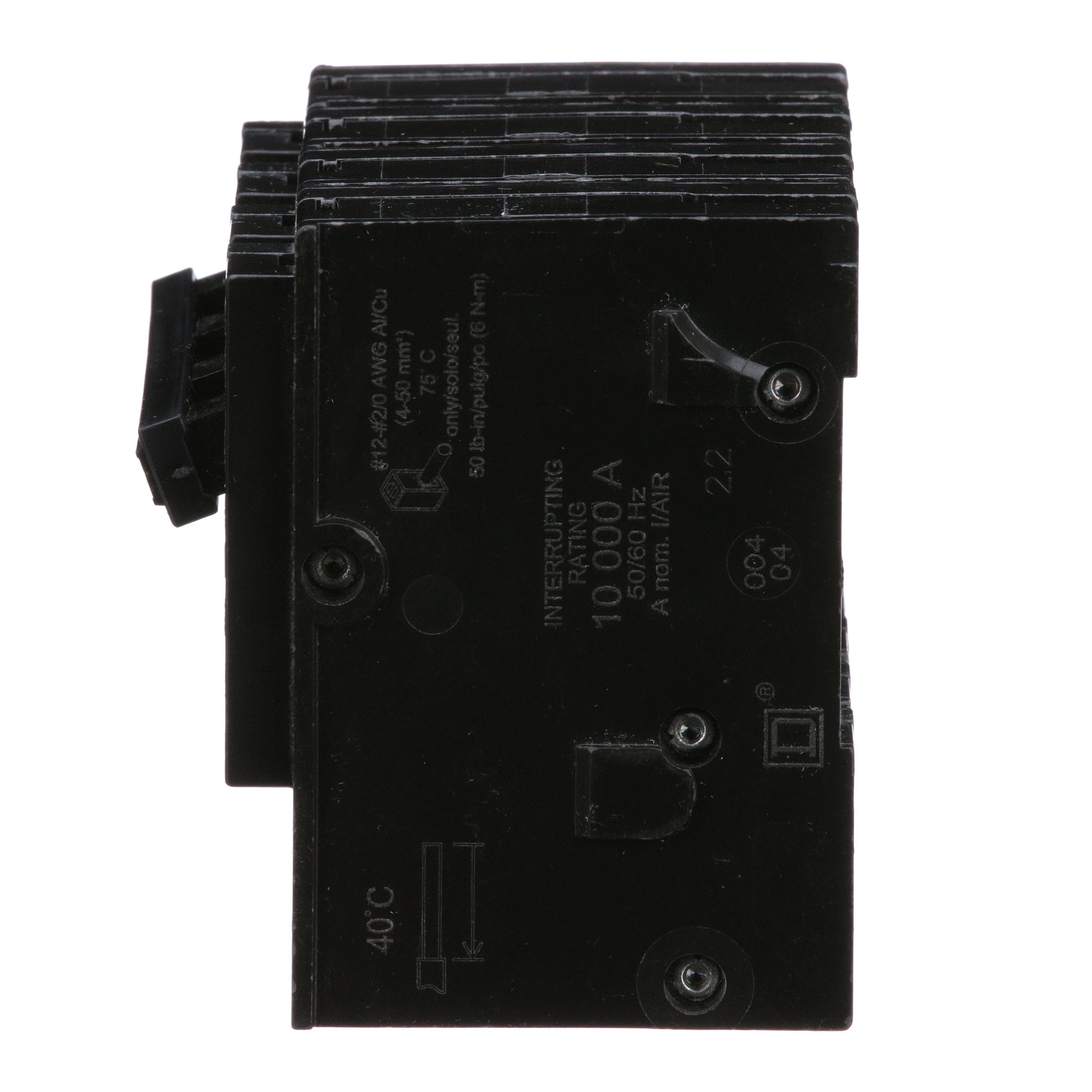 Picture of HOM2150 - Mini circuit breaker, Homeline, 150A, 4 pole, 120/240VAC, 10kA AIR, standard type, plug in, UL