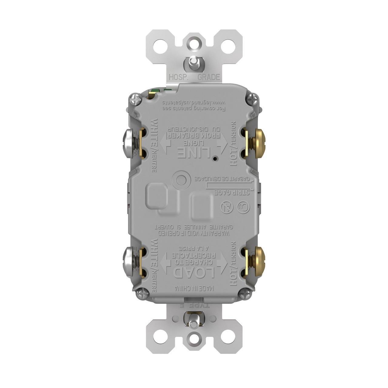 2097-TRWRGRY - radiant® Tamper-Resistant Weather-Resistant 20A Duplex Self-Test GFCI Receptacles with SafeLock® Protection, Gray