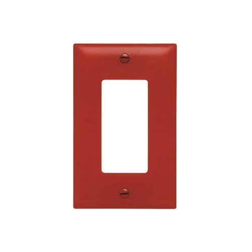 Picture of TP26-RED - TradeMaster® 1-Gang Nylon Wall Plate, 1 Decorator Opening, Red