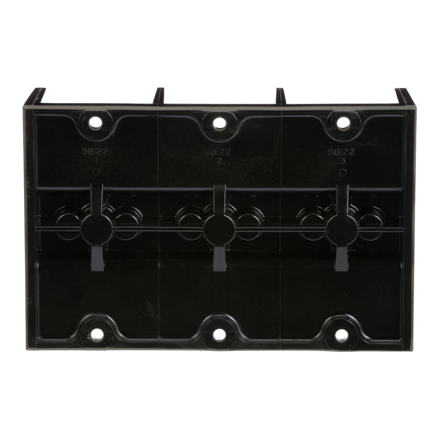 Picture of 9080LBA365202 - Power distribution block, Linergy, 3 pole, 2 line, 2 load, 620A Cu, 500A Al, 600V