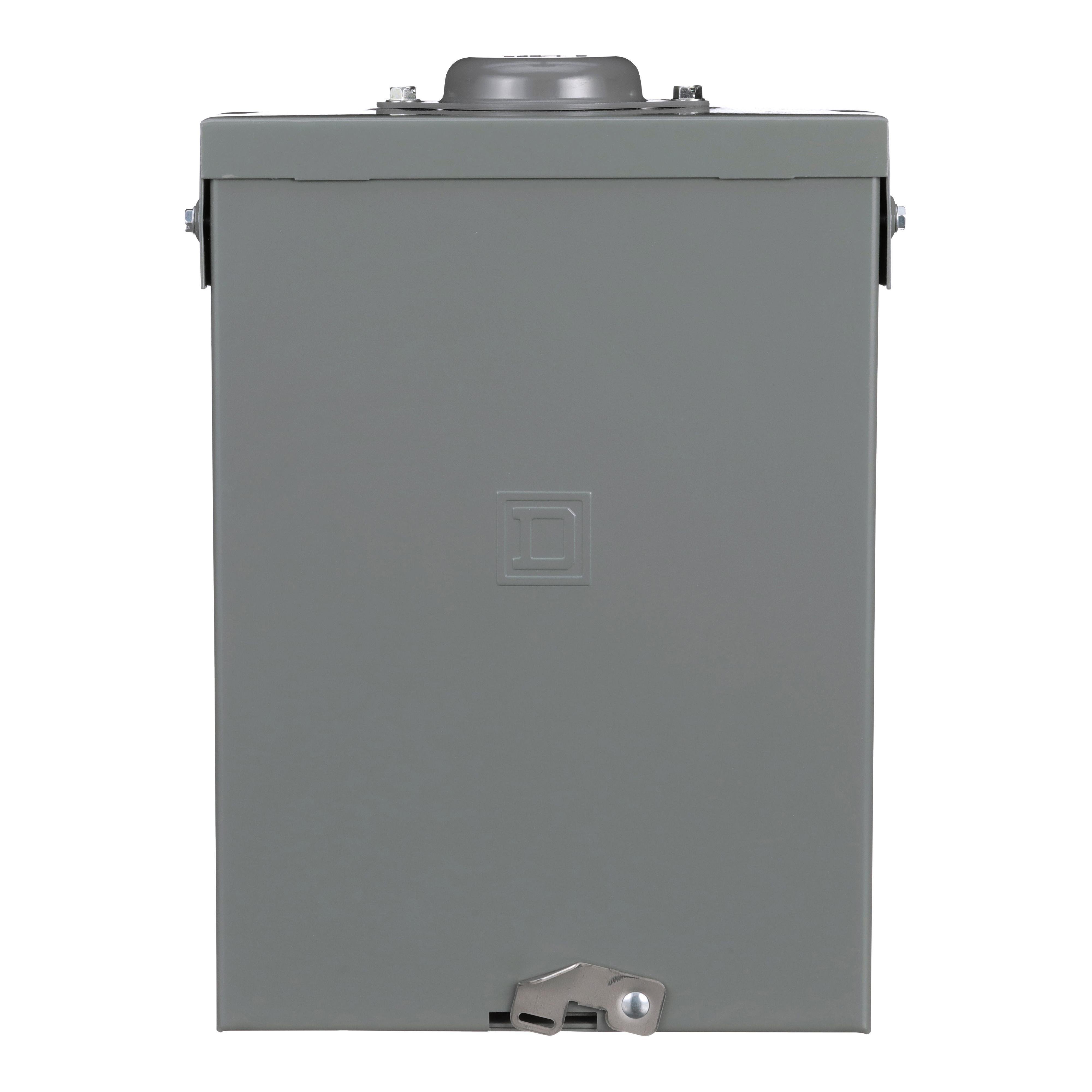 QO816L100RBCU - Load center, QO, 1 phase, 8 spaces, 16 circuits, 100A fixed main lugs, NEMA3R, Cu bus