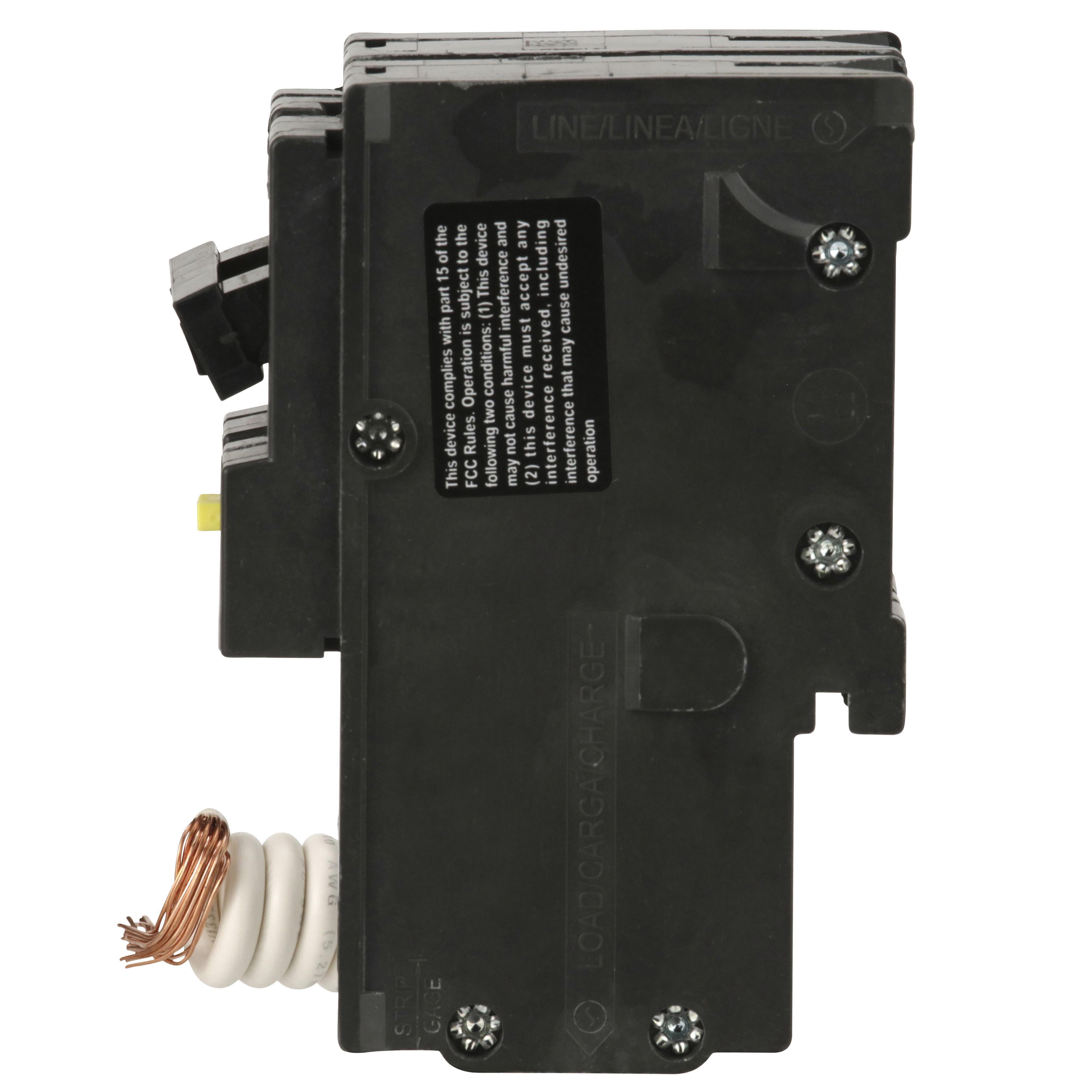 Picture of HOM225GFI - [TAA] Mini circuit breaker, Homeline, 25A, 2 pole, 120/240VAC, 10kA AIR, ground fault class A, plug in, UL