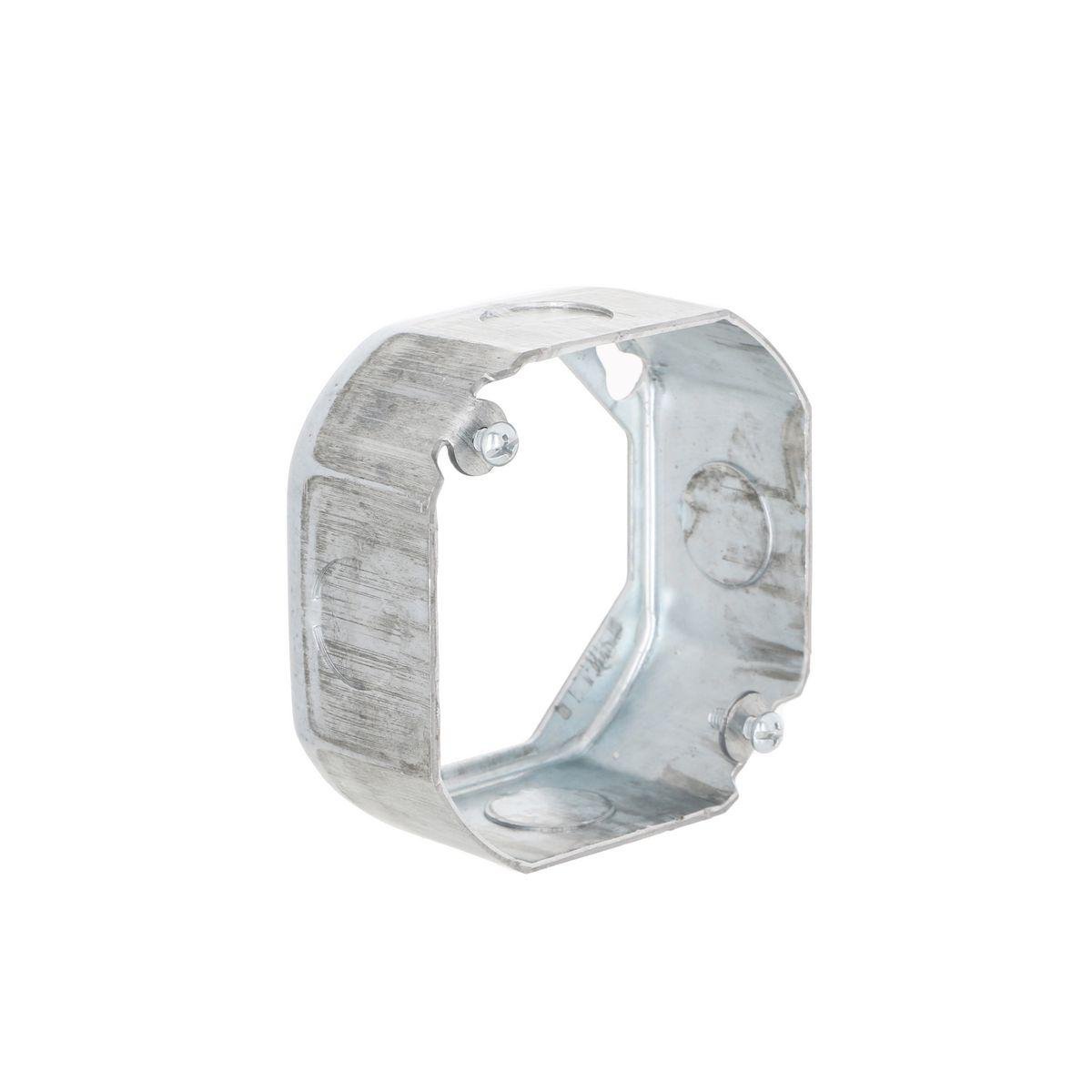 128 - 4 in. Octagon Extension Ring, Drawn, 1-1/2 in. Deep, Four 1/2 in. KO's