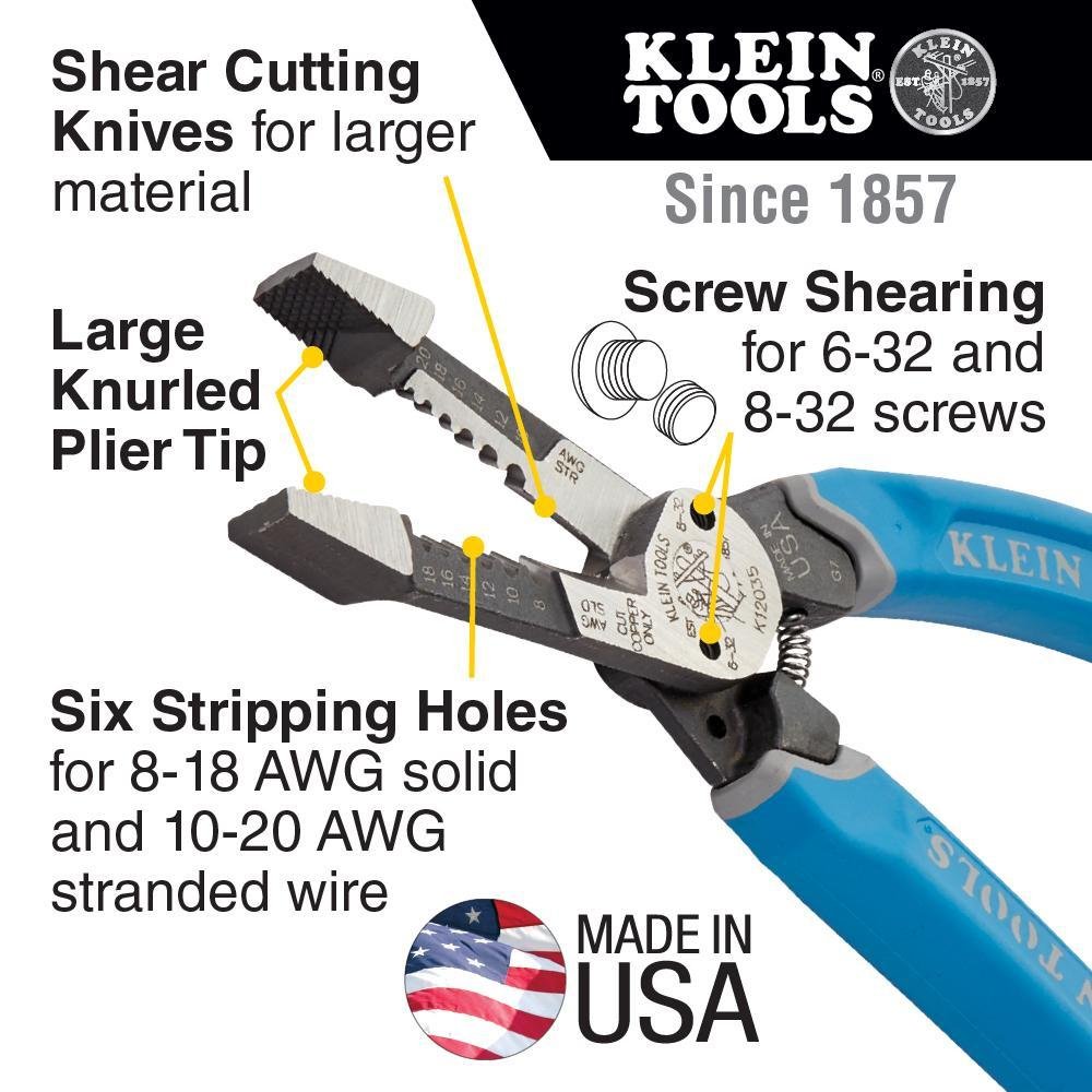 K12035 - Klein-Kurve® Heavy-Duty Wire Stripper 8-20 AWG