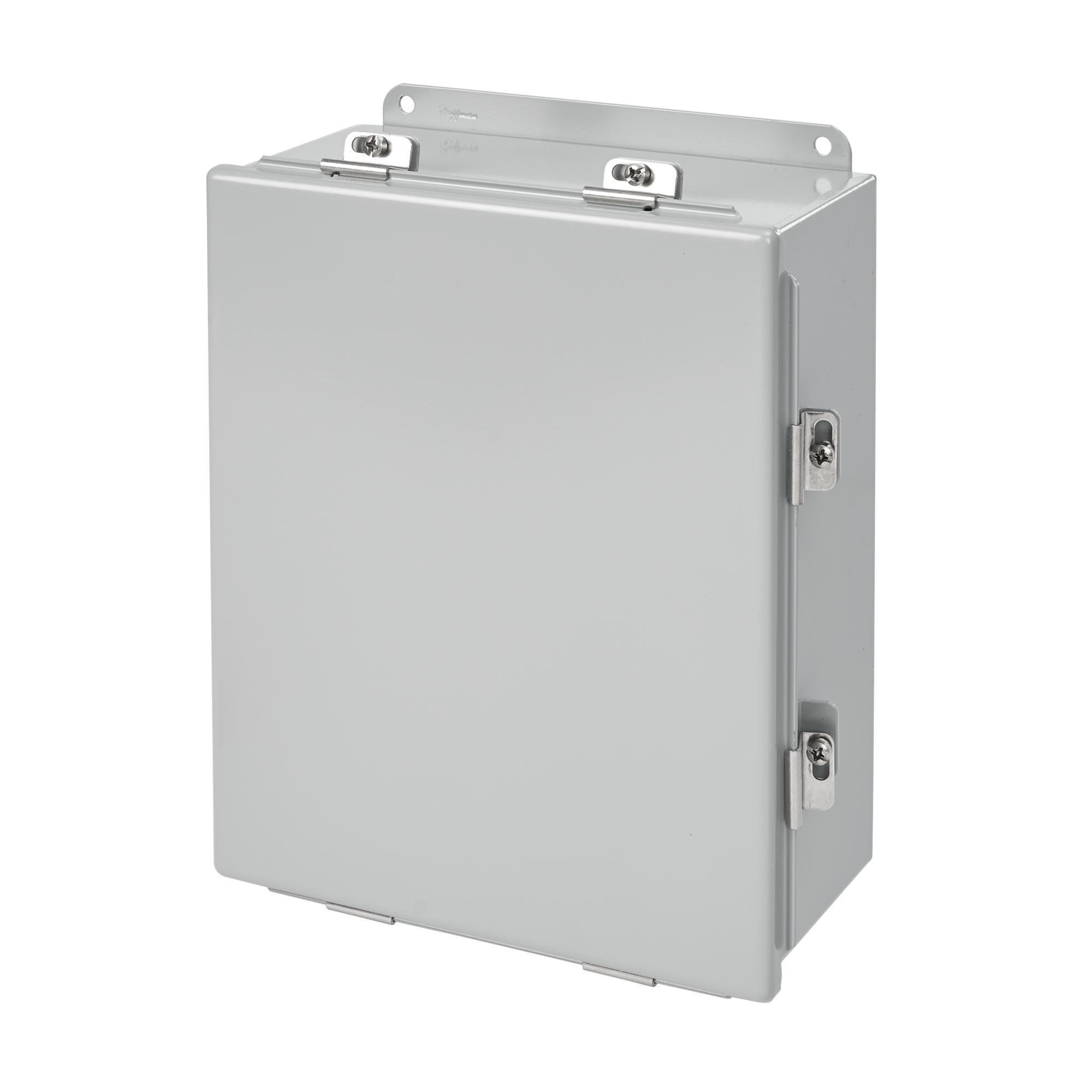 A1008CHNF - Continuous Hinge Enclosure with Clamps Type 4, 10x8x4, Gray, Mild Steel