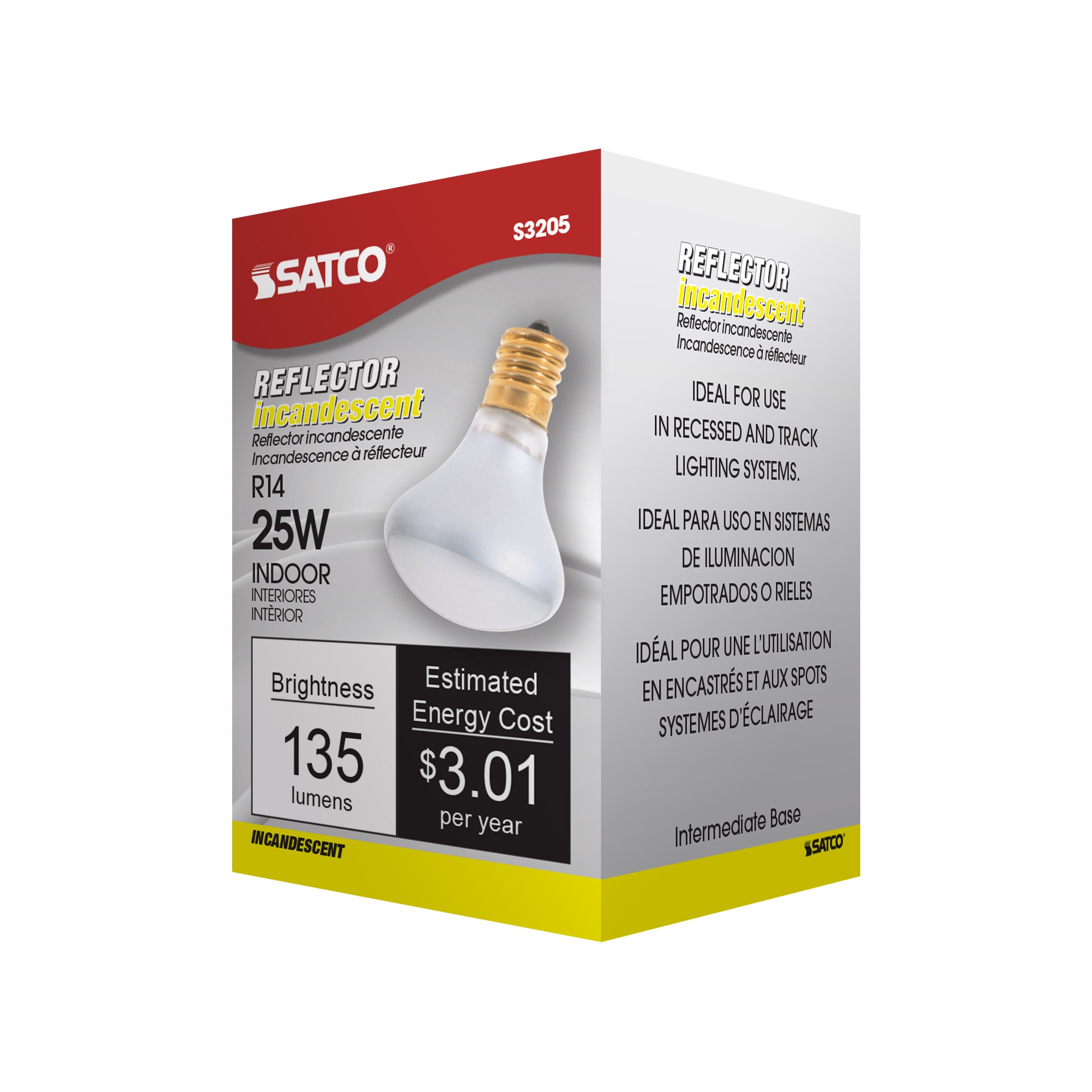 Picture of S3205 - 25 Watt R14 Incandescent - Frost - 1500 Average rated hours - 135 Lumens - Intermediate base - 120 Volt