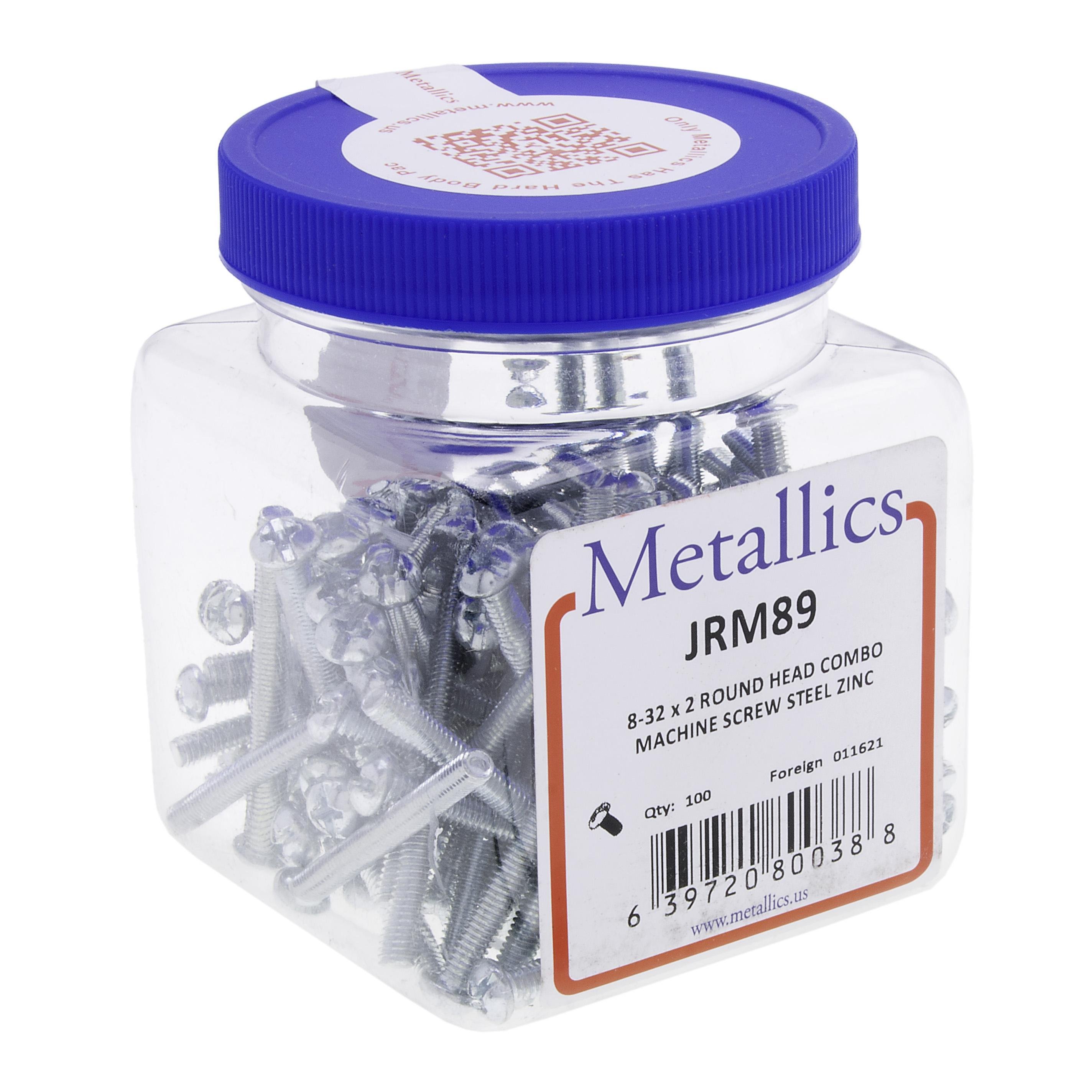 Picture of JRM89 - 8-32 x 2 in. Round Head Combo Machine Screws - Steel Zinc - 100qty