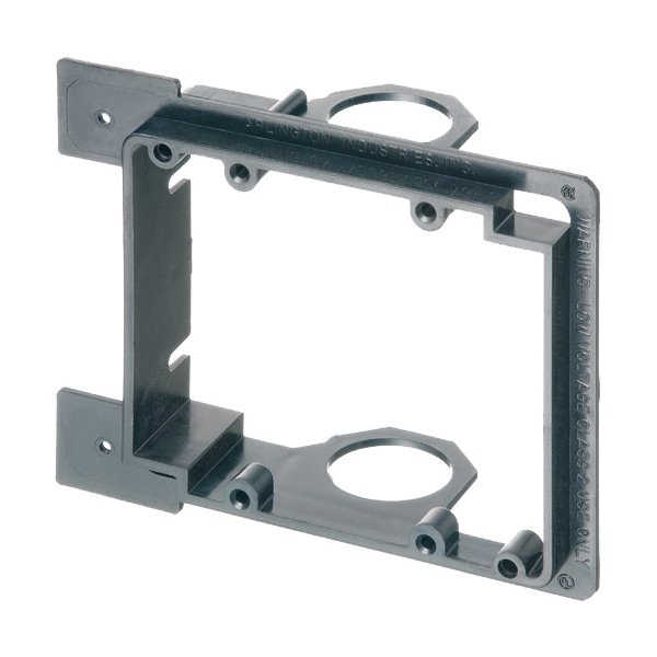 Picture of LVMB2 - Low voltage bracket for new construction. Mounts vertical on wood or metal studs. Non Metallic. Two Gang. For class 2 low voltage wiring. Built in 3/4" Knockout.
