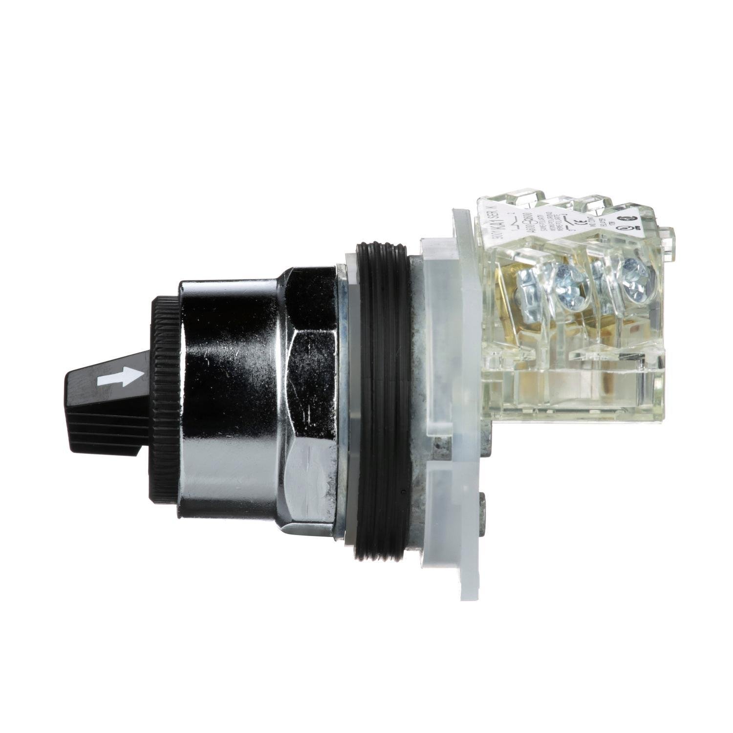 Picture of 9001KS11BH13 - 30mm Push Button, Type K, selector switch, 2 position, black knob, 1NO and 1 NC