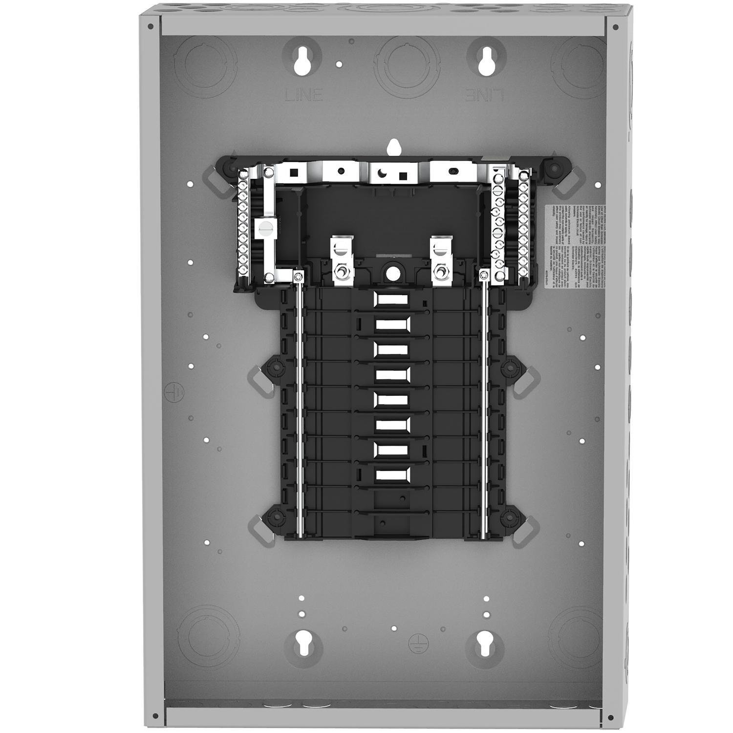 QO116L125PG - Load center, QO, 1 phase, 16 spaces, 24 circuits, 125A convertible main lugs, PoN, NEMA1, gnd bar