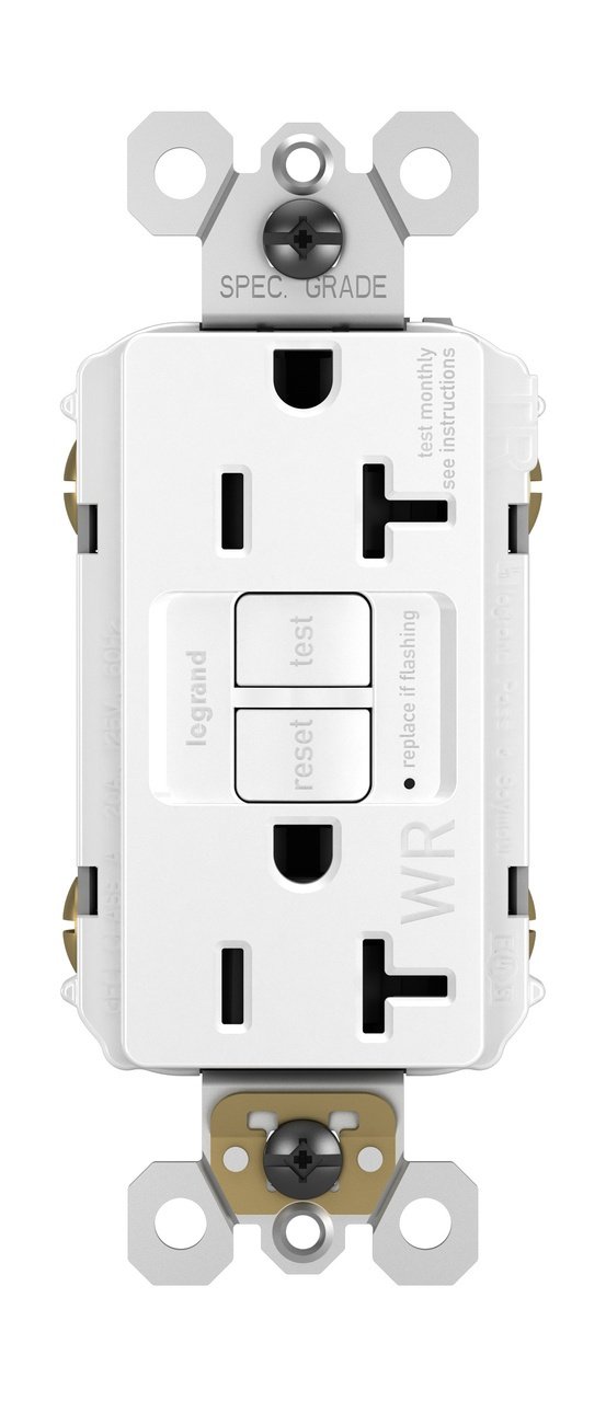 Picture of 2097-TRWRW - radiant® Tamper-Resistant Weather-Resistant 20A Duplex Self-Test GFCI Receptacles with SafeLock® Protection, White