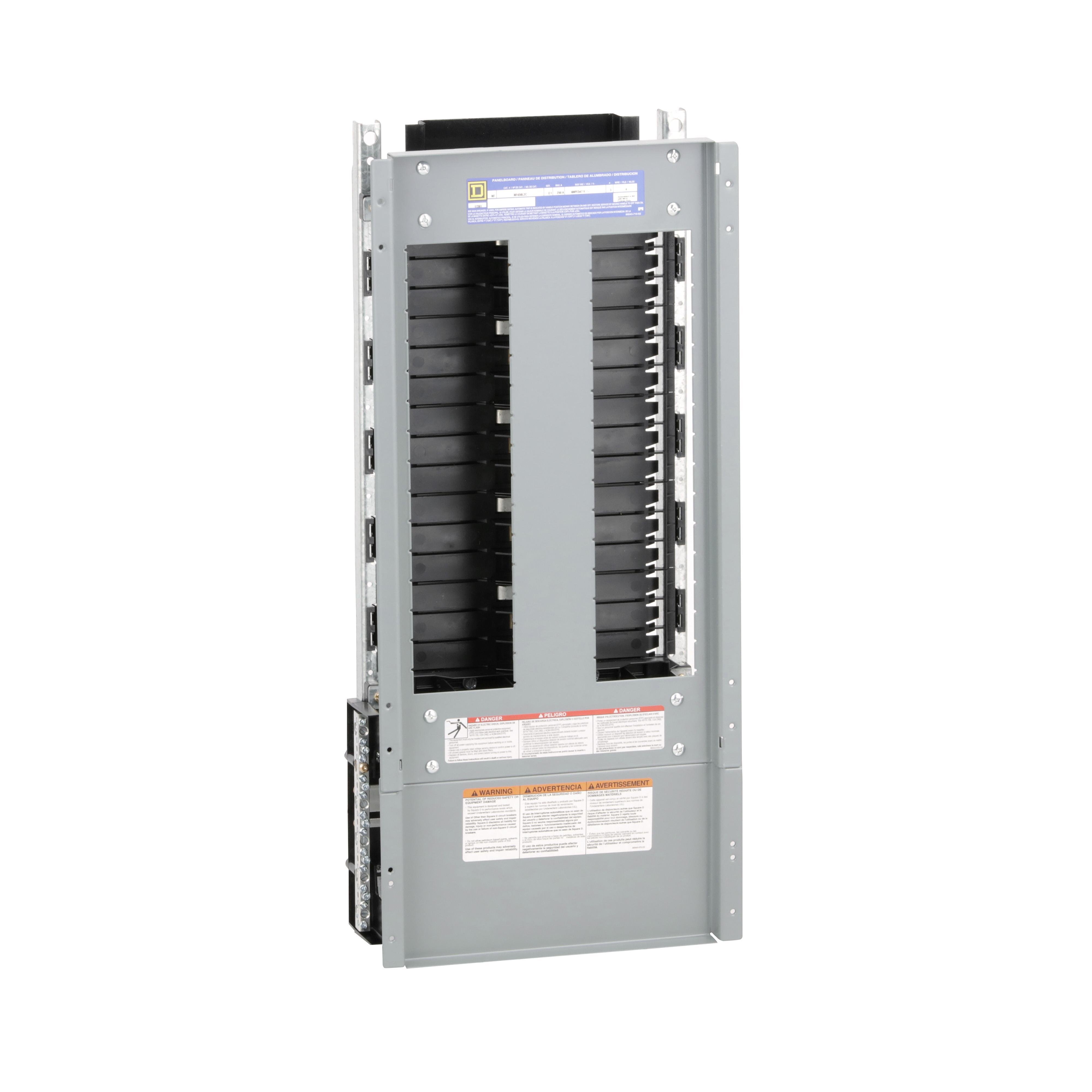 NF430L2C - Panelboard interior, NF, main lugs, 250A, Cu bus, Al neutral assembly, 30 pole spaces, 3 phase, 4 wire, 600Y/347VAC max