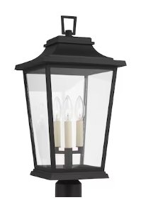 OL15407TXB - Warren 22.625-in H Textured Black Hardwired Incandescent Post Light
