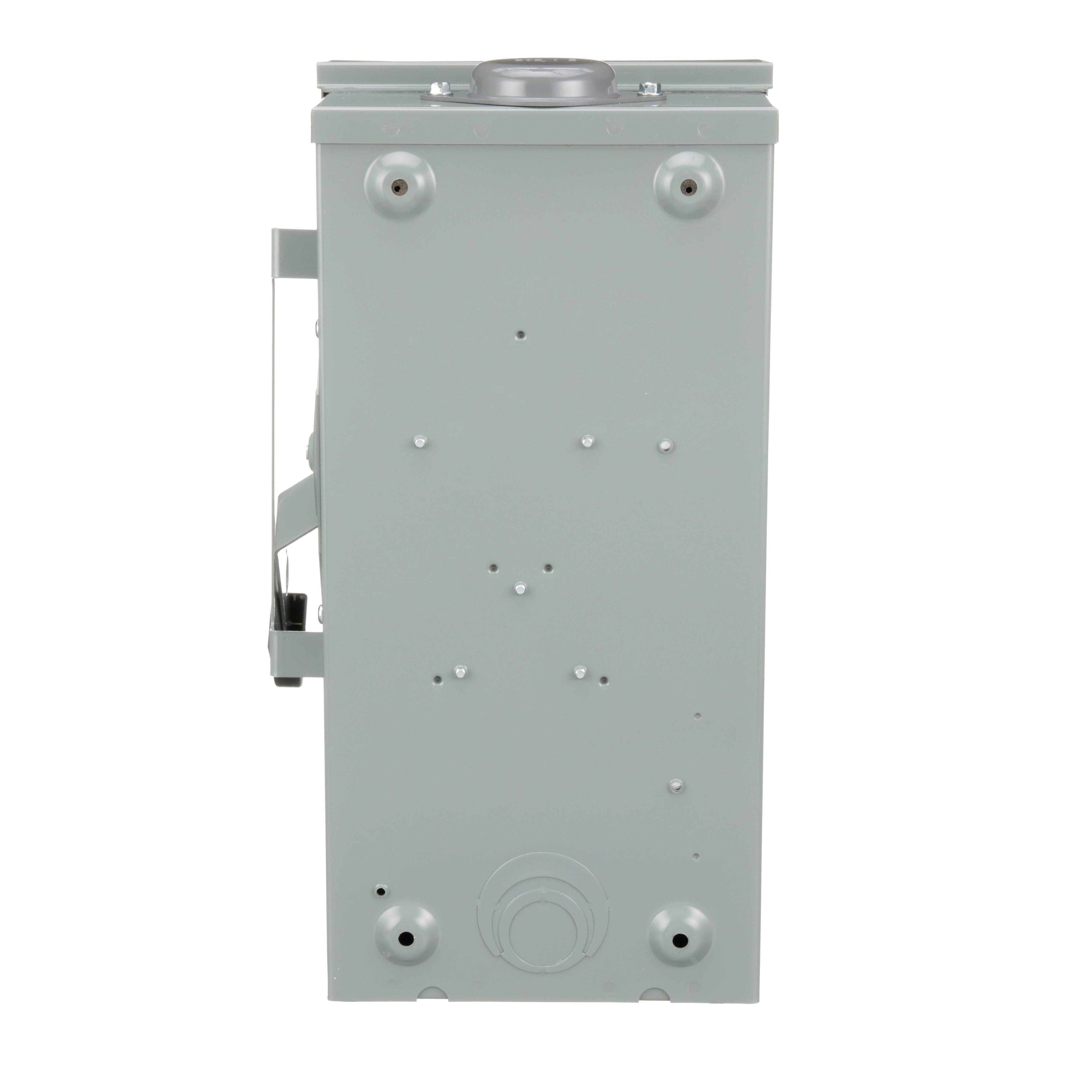 Picture of D223NRB - Safety switch, general duty, fusible, 100A, 2 pole, 30hp, 240VAC, NEMA 3R, 3 wire, 1 neutral, bolt on hub provision